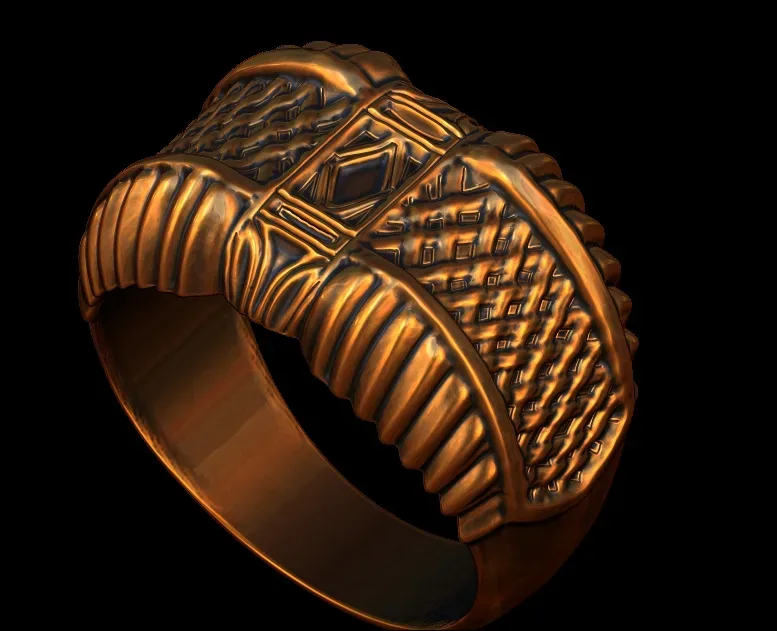 Criss Cross Textured Signet Ring