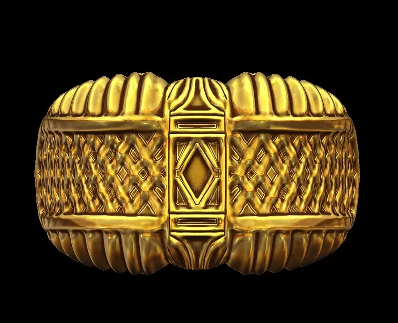 Criss Cross Textured Signet Ring