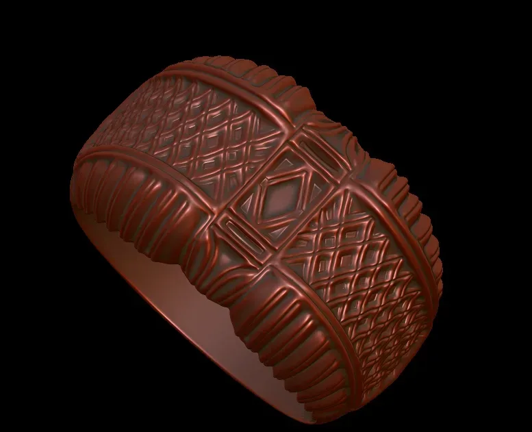 Criss Cross Textured Signet Ring