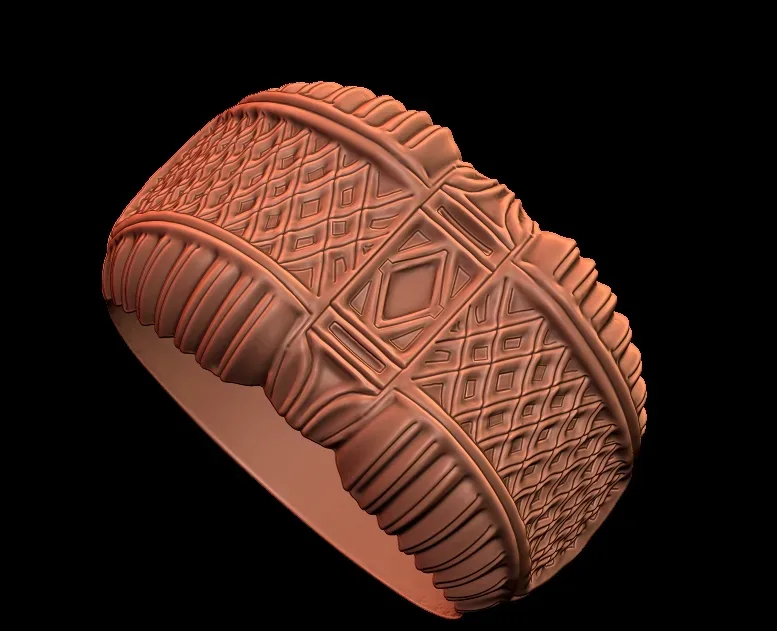 Criss Cross Textured Signet Ring