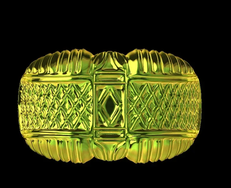 Criss Cross Textured Signet Ring