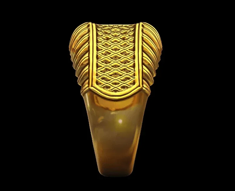 Criss Cross Textured Signet Ring