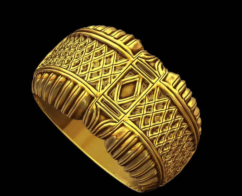 Criss Cross Textured Signet Ring