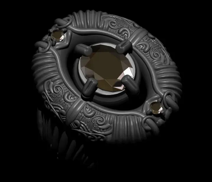 Oval Diamond  Ornament Ring
