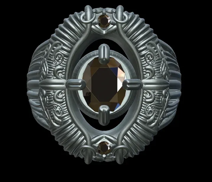 Oval Diamond  Ornament Ring