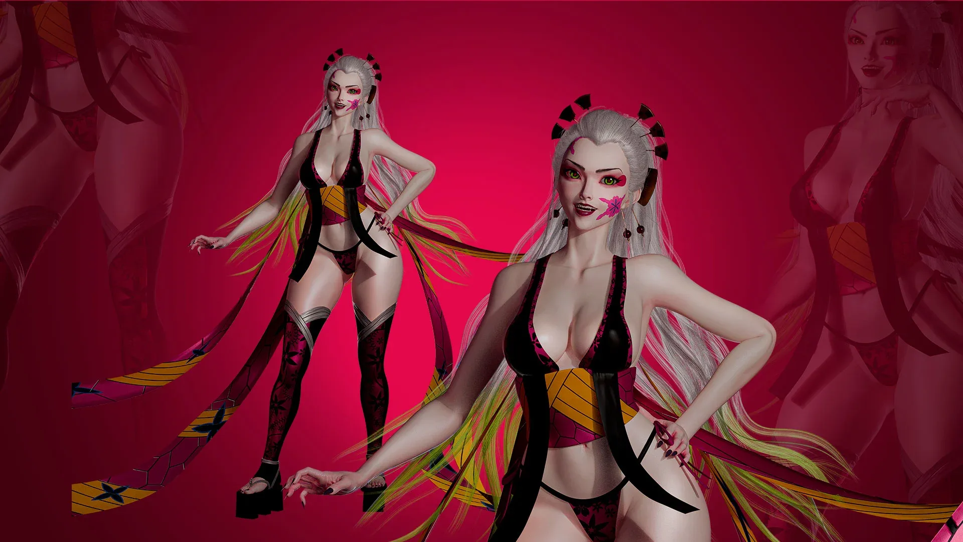 Daki - Kimetsu No Yaiba - UE5 - Blender 3D Model Low-poly