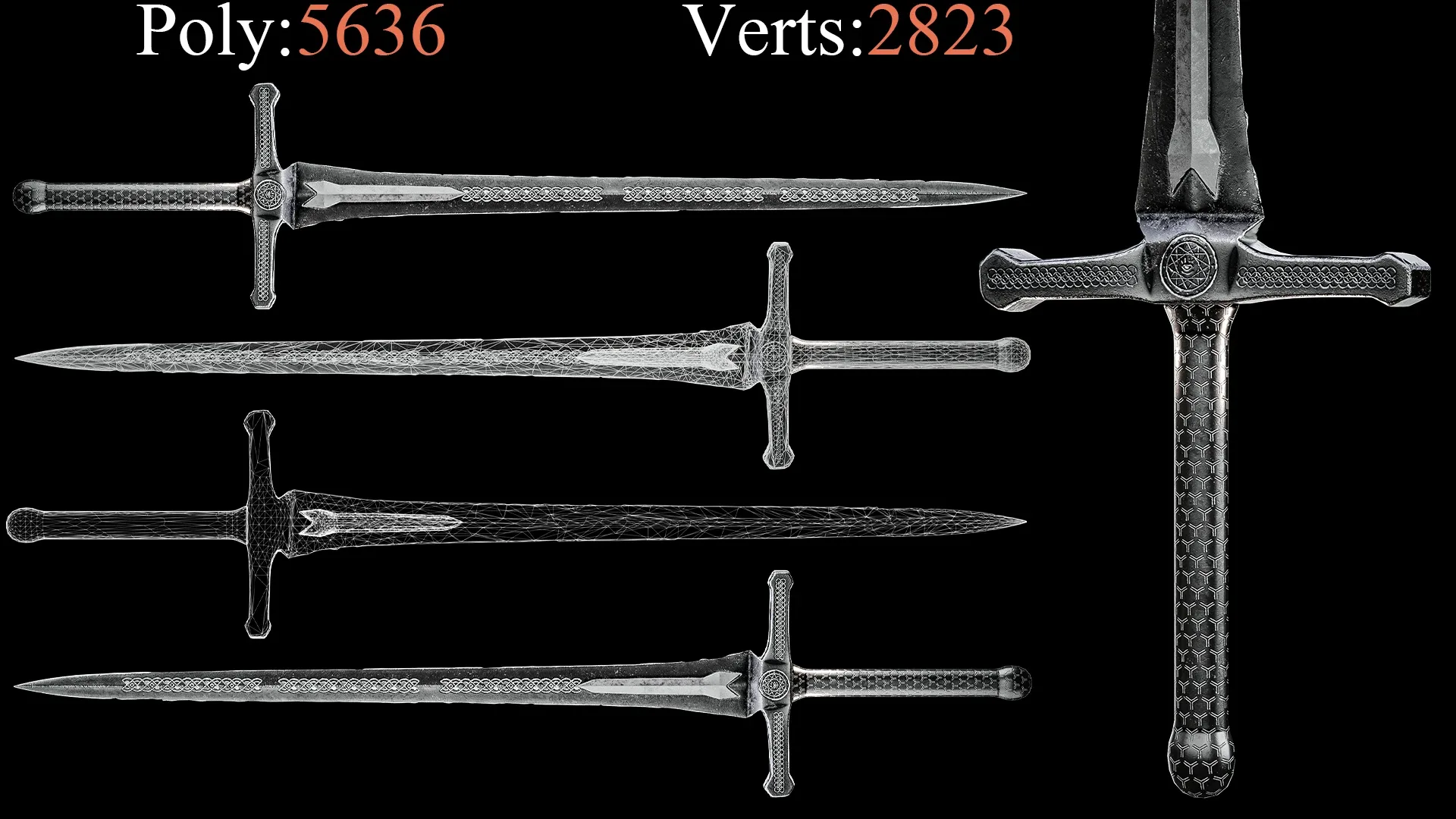 30 Sword game ready with texture - FlippedNormals