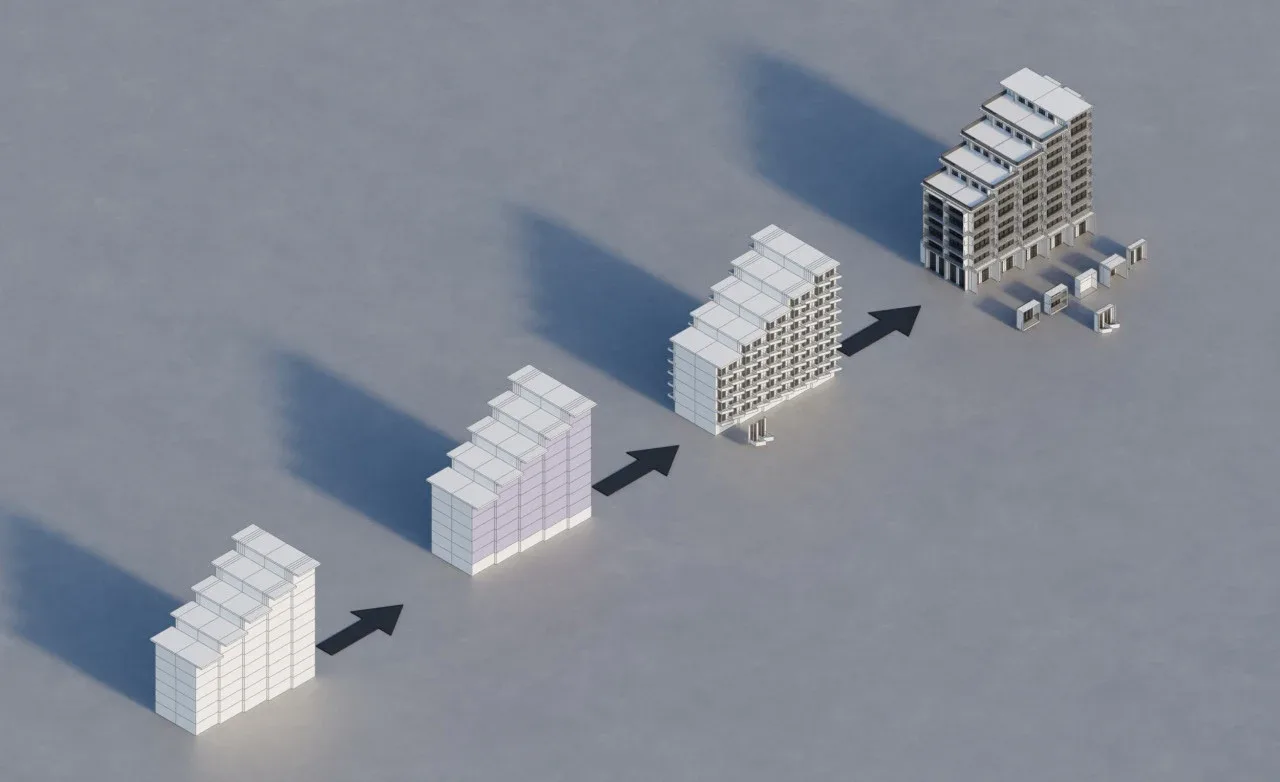 Parametric Staggered Building Forms - Procedural architecture with Blender's Geometry Nodes