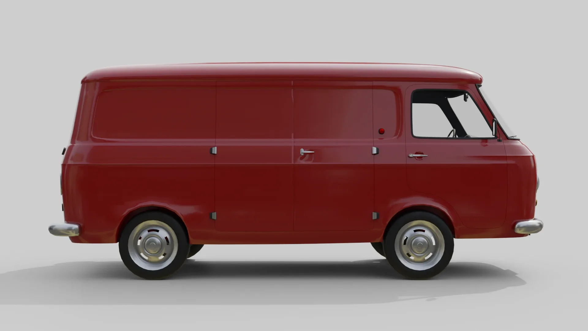Realistic Vintage Cargo Van High-Detail Game-Ready Render Asset - 3D Model