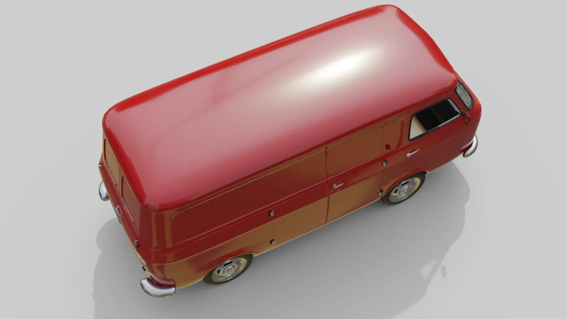 Realistic Vintage Cargo Van High-Detail Game-Ready Render Asset - 3D Model