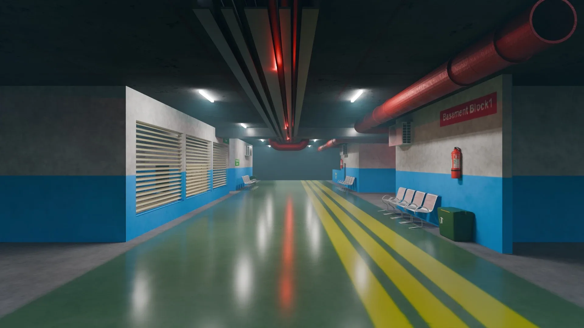 Basement Area - Low Poly - Game Ready - PBR