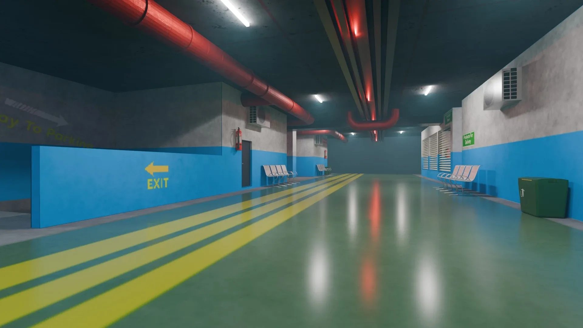 Basement Area - Low Poly - Game Ready - PBR