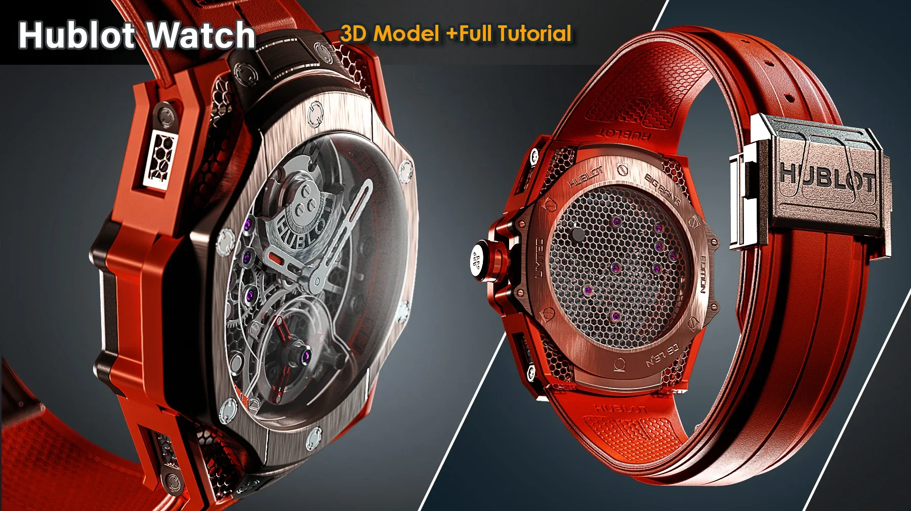 Hublot Watch / 3D Model + Full Tutorial