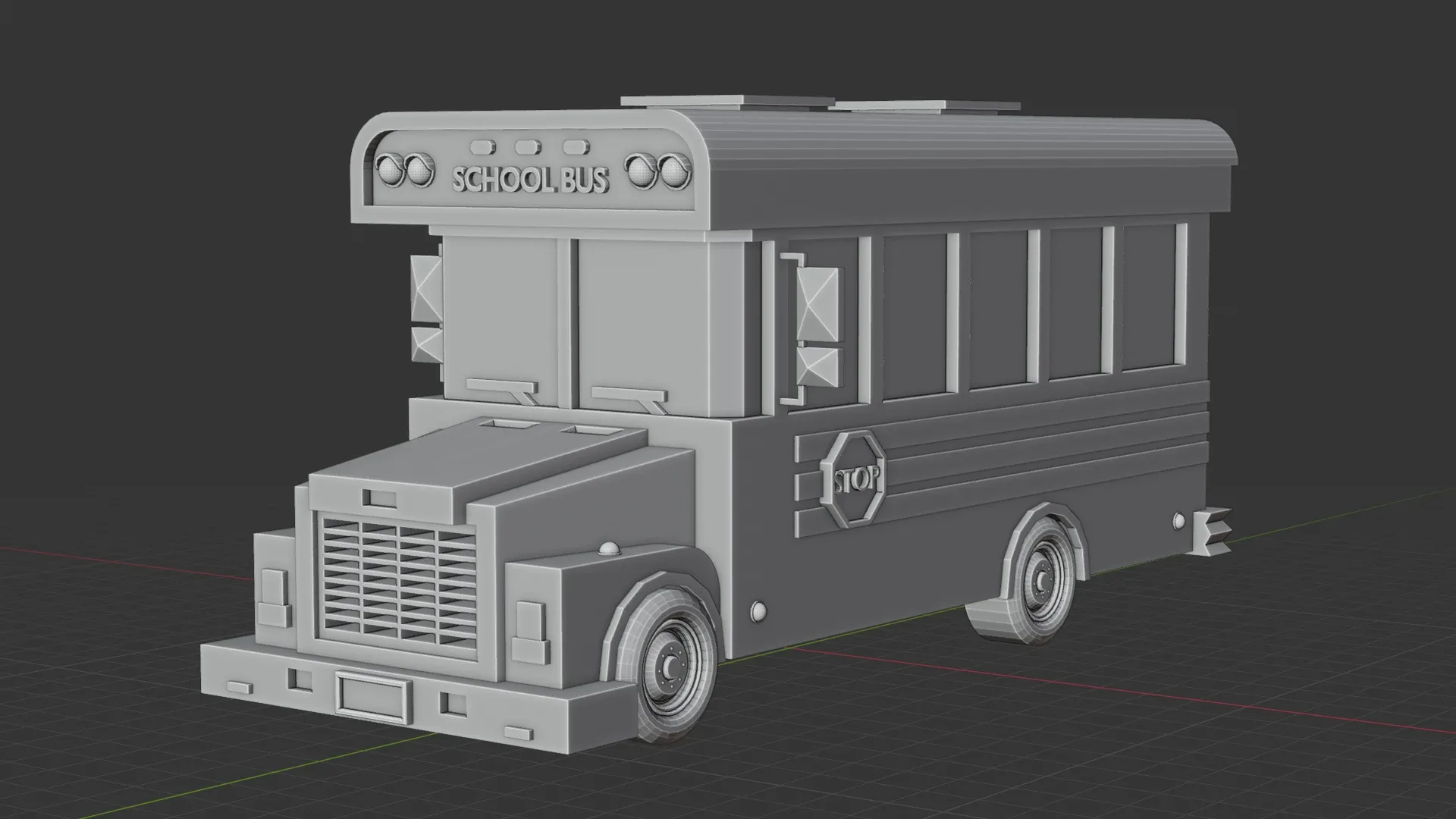 Low poly School Bus