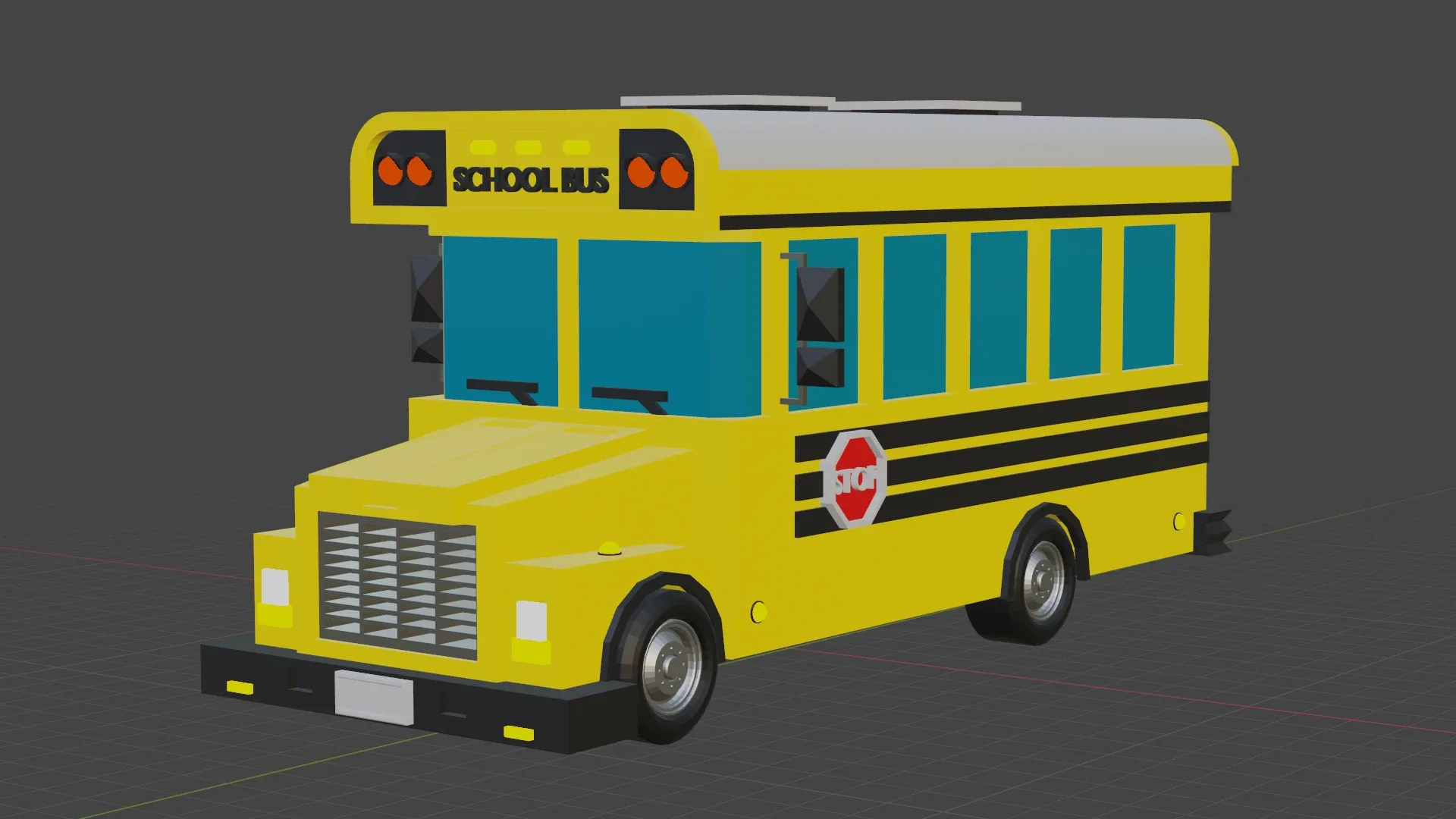 Low poly School Bus