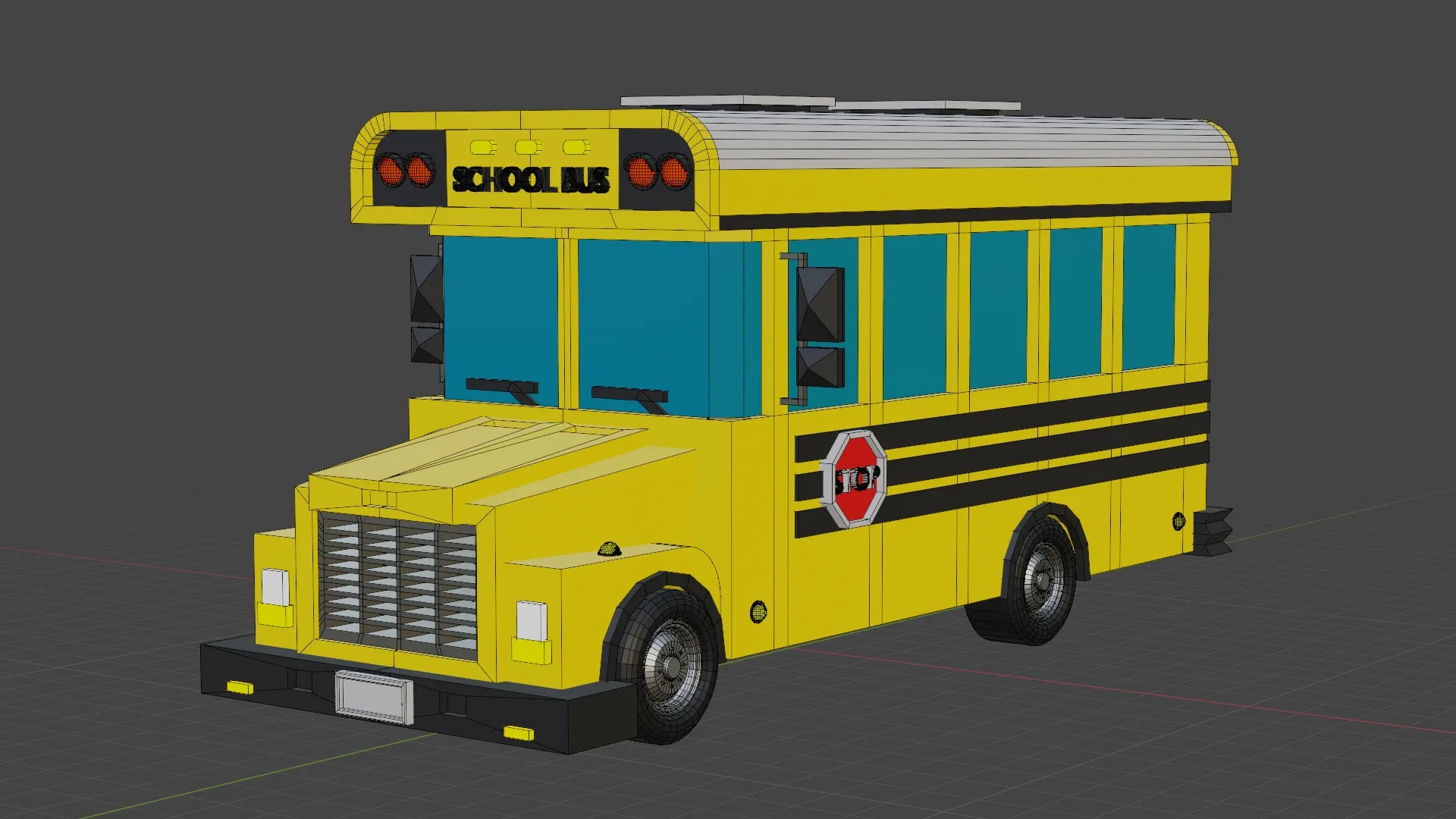 Low poly School Bus