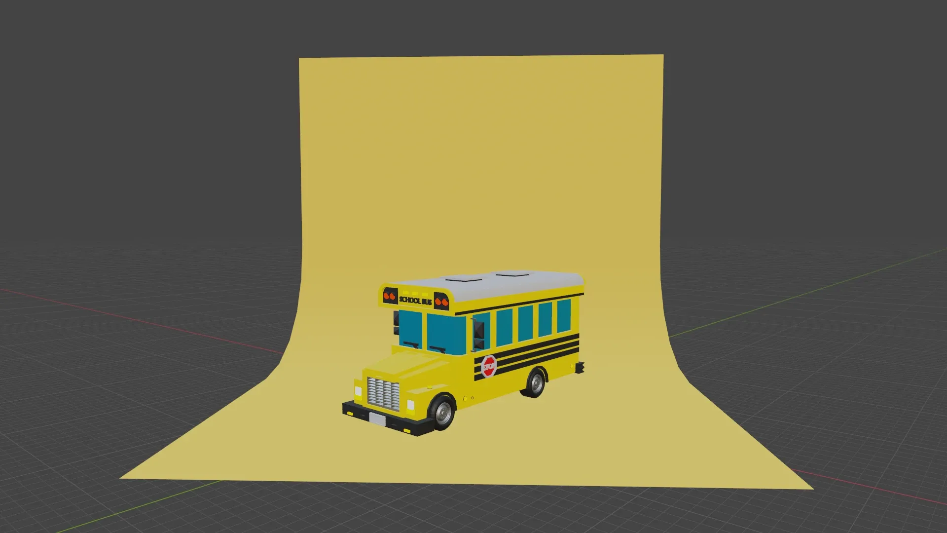 Low poly School Bus