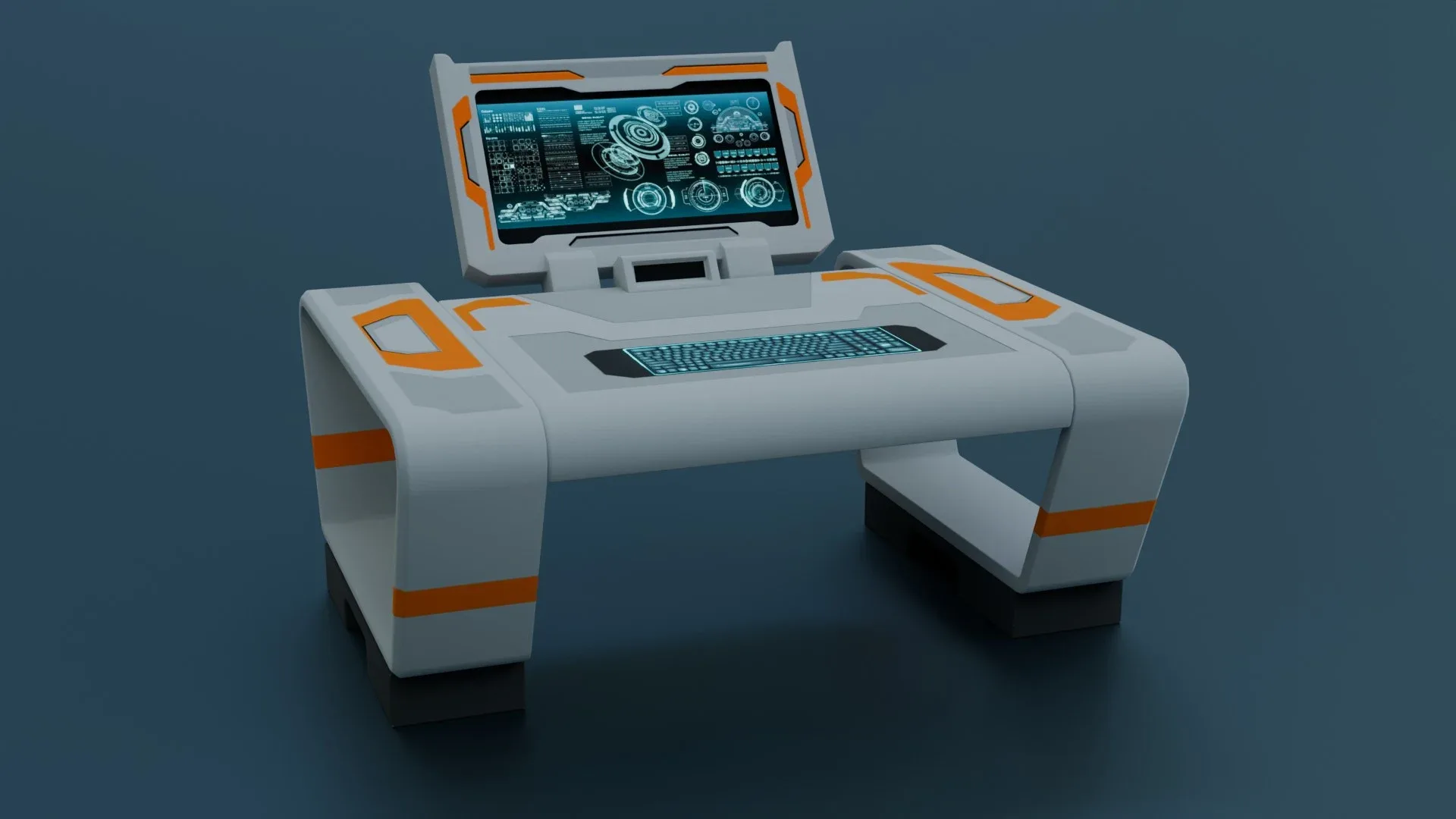 Sci-Fi Workspace - Low poly - PBR - Game ready