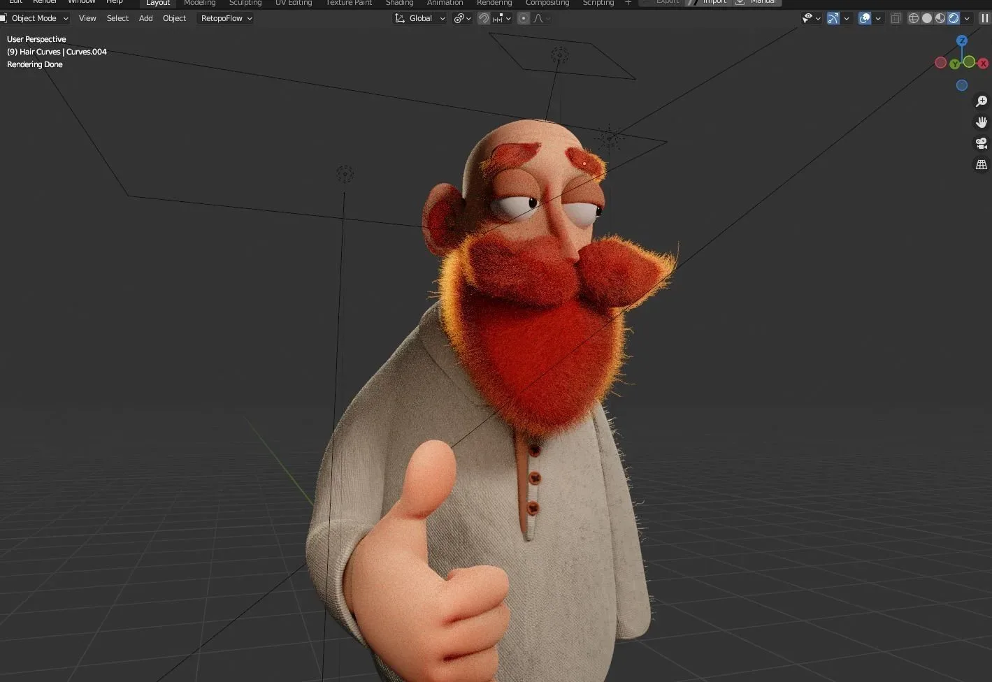 Demo File for Blender Geometry Hair Nodes