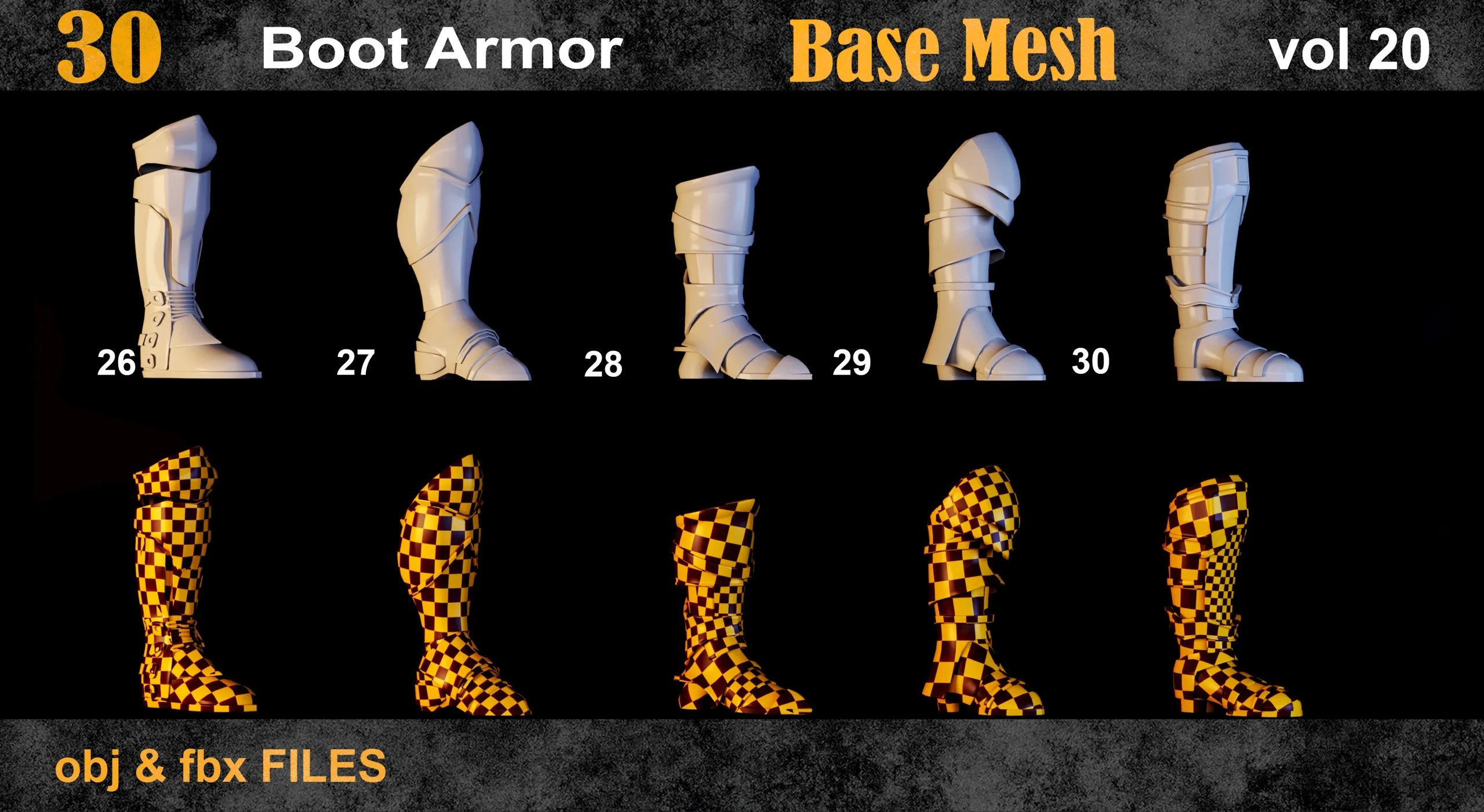 30 Boot Armor BaseMesh vol 20