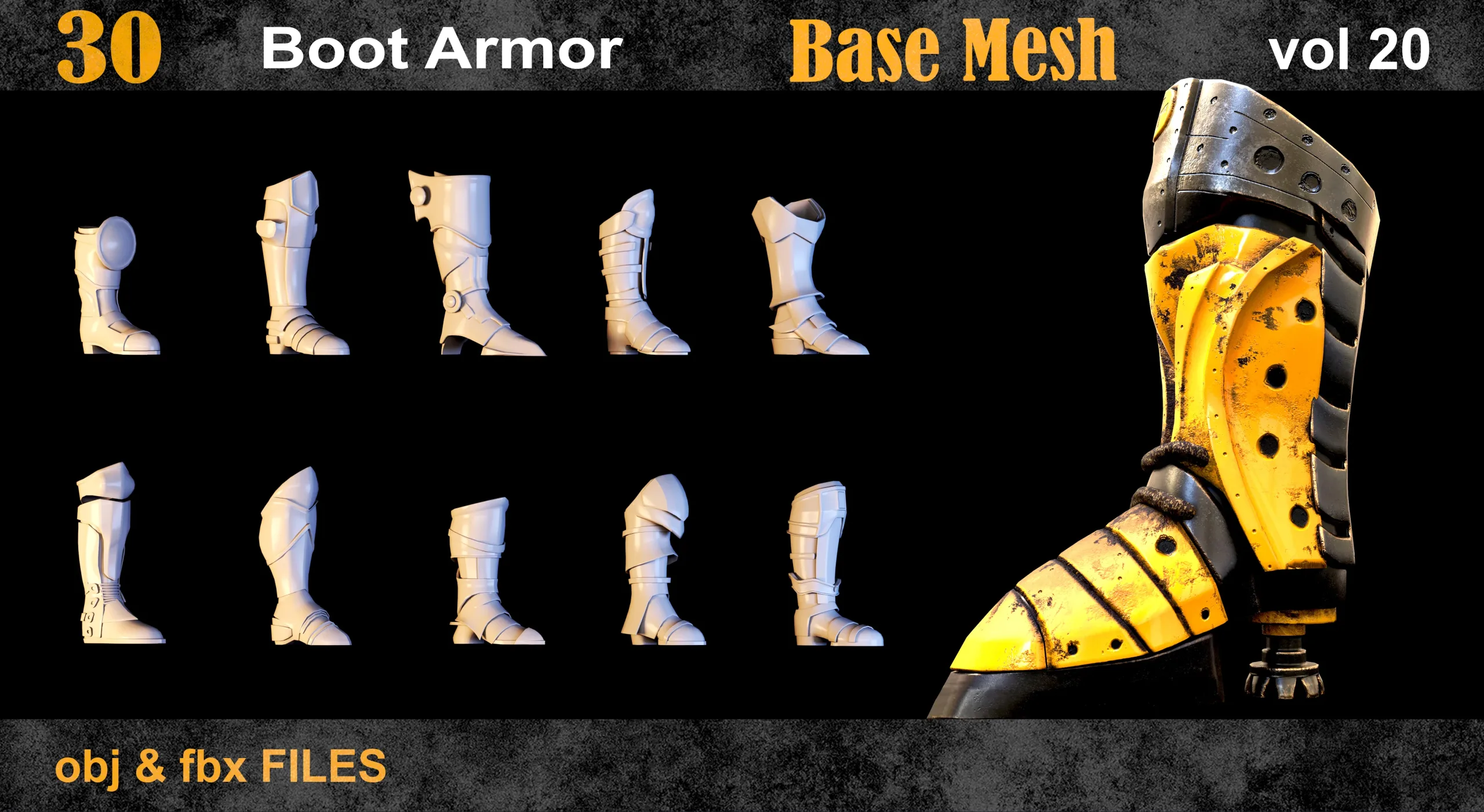 30 Boot Armor BaseMesh vol 20