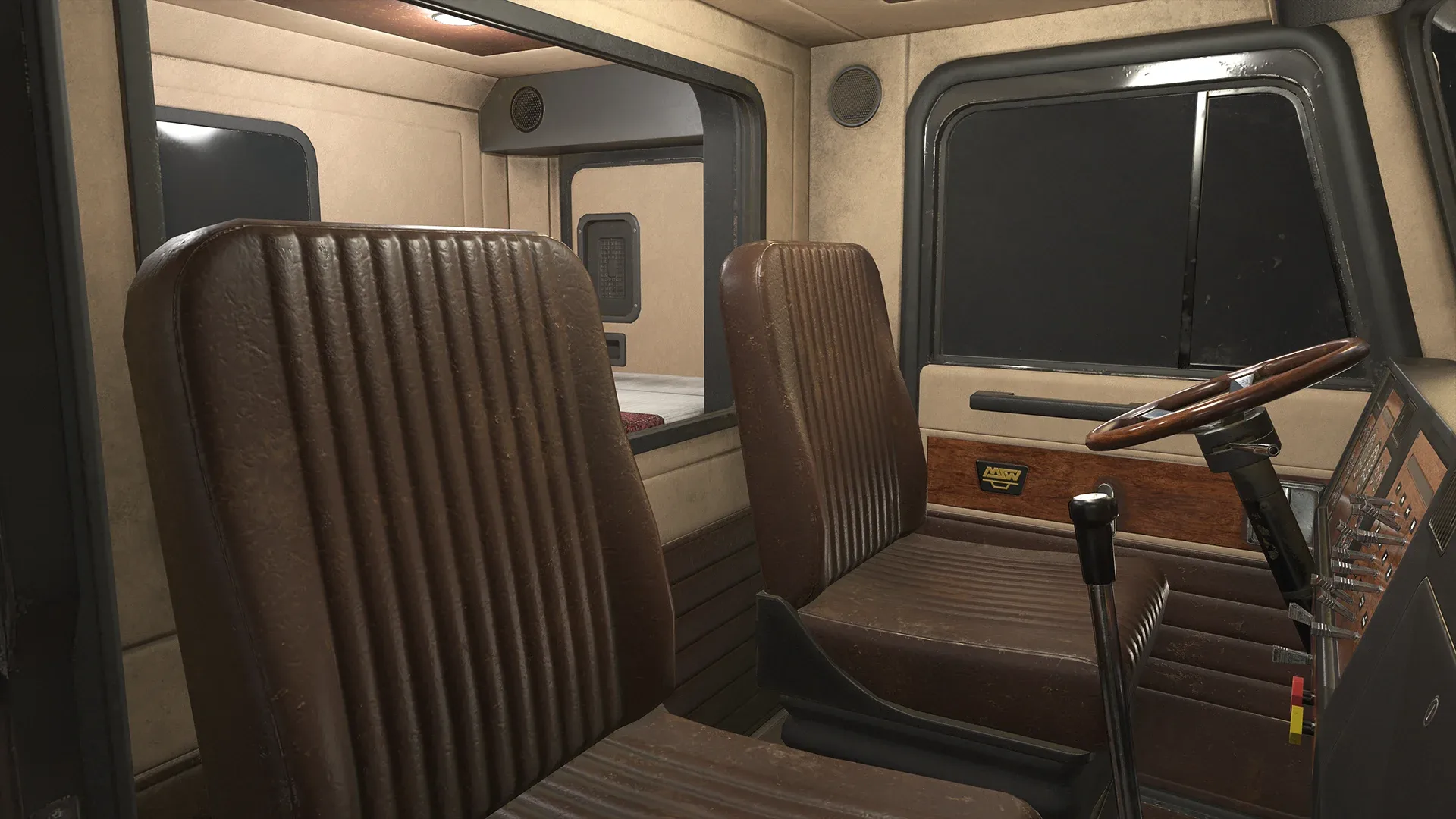 Flat Top Semi Truck Flatbed Trailer - Low Poly