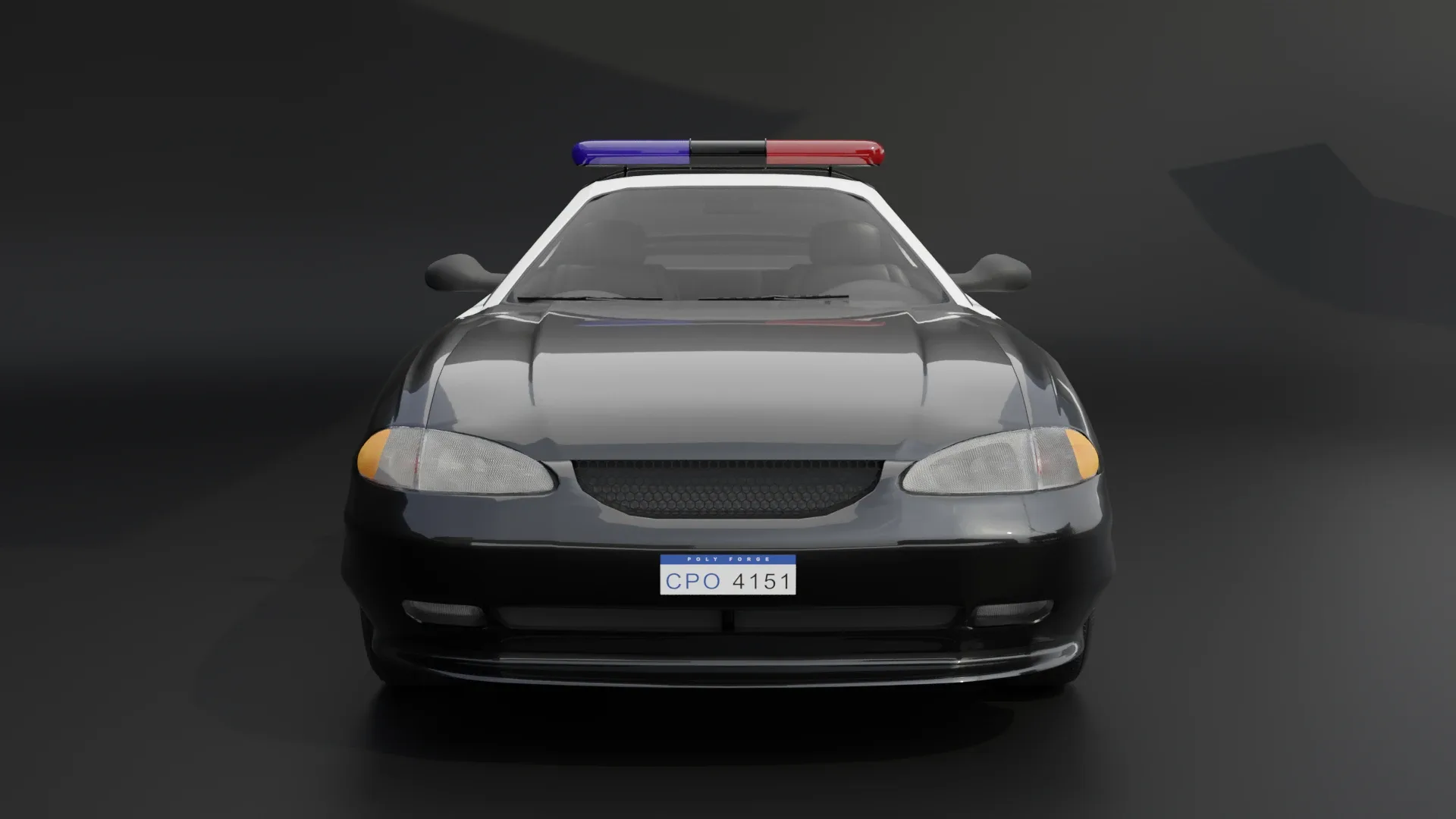 Fast Police Car 3D Model FlippedNormals