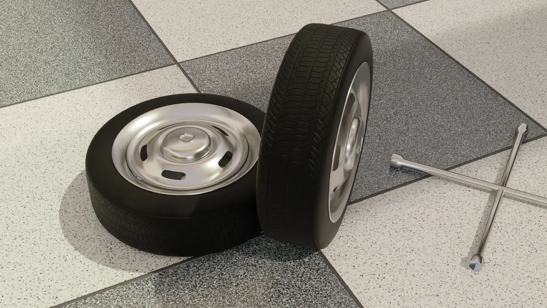 High-Detail Heavy-Duty Wheel for Games & Rendering
