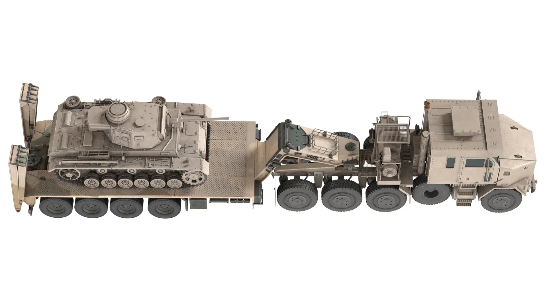 Oshkosh M1070 with Trailer Tank model