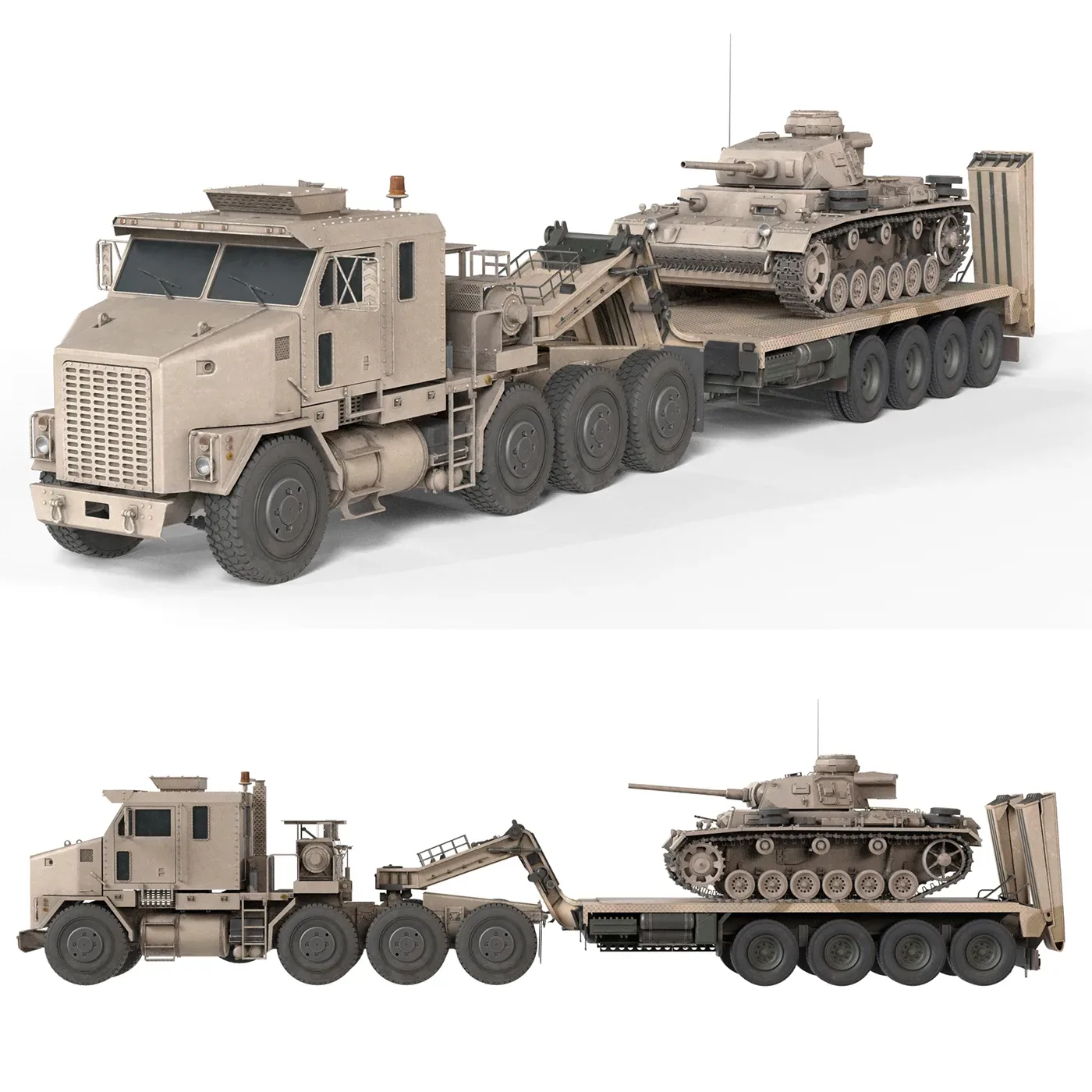 Oshkosh M1070 with Trailer Tank model