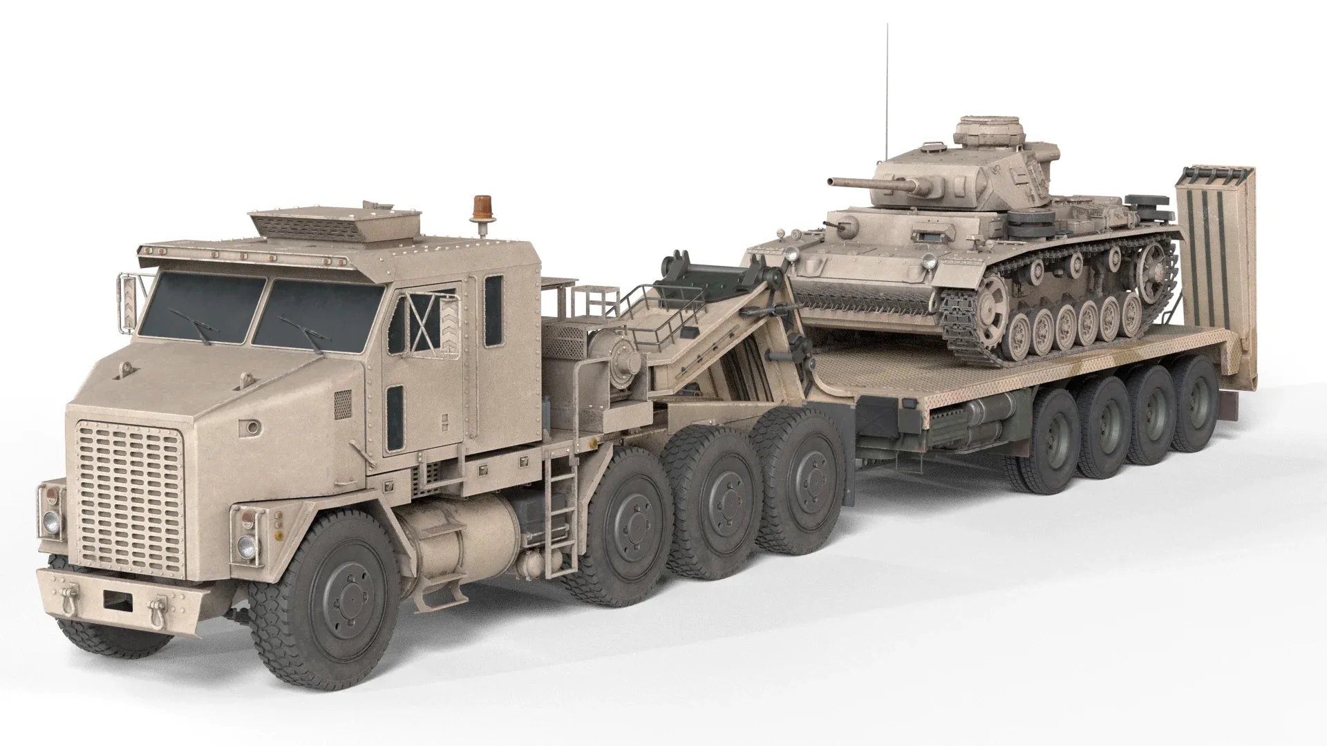Oshkosh M1070 with Trailer Tank model