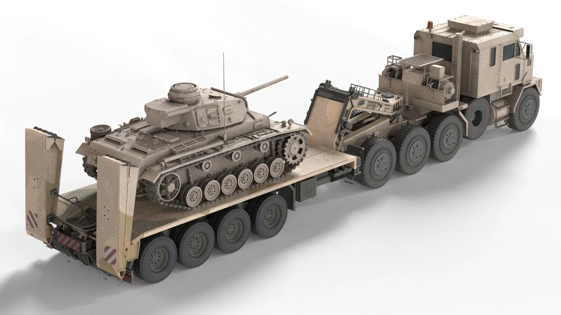 Oshkosh M1070 with Trailer Tank model