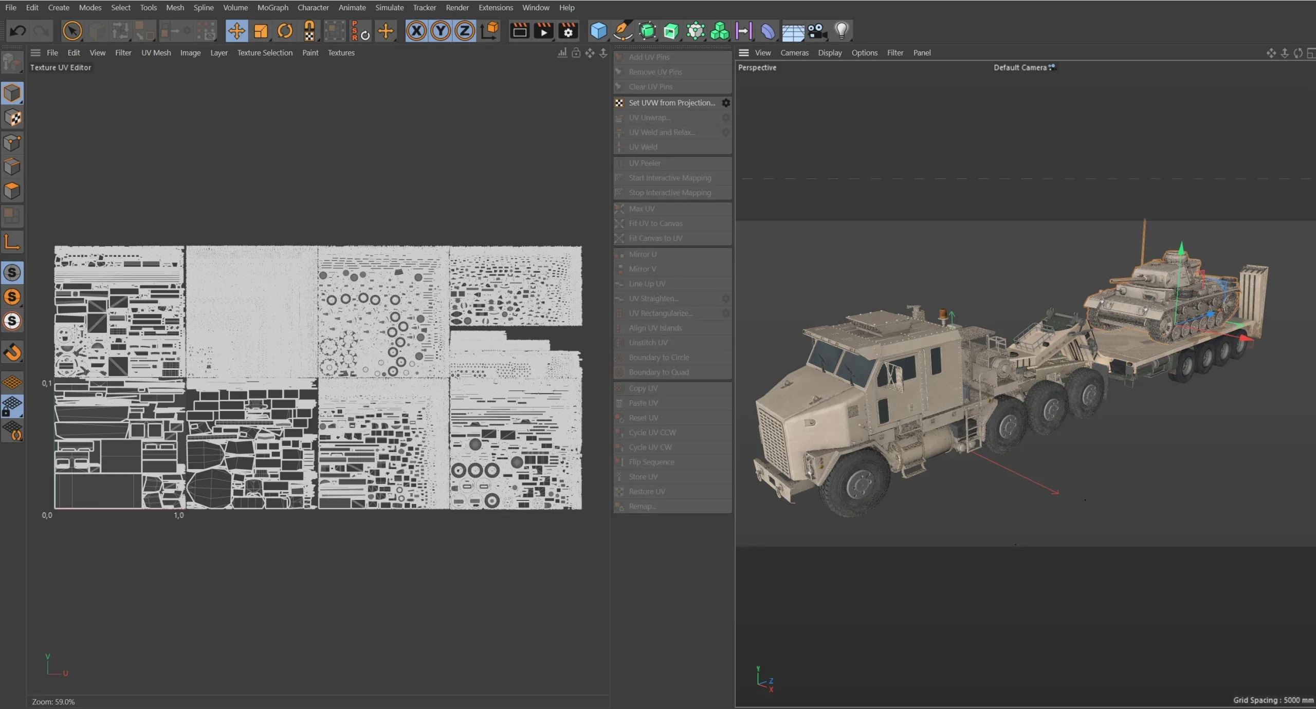 Oshkosh M1070 with Trailer Tank model