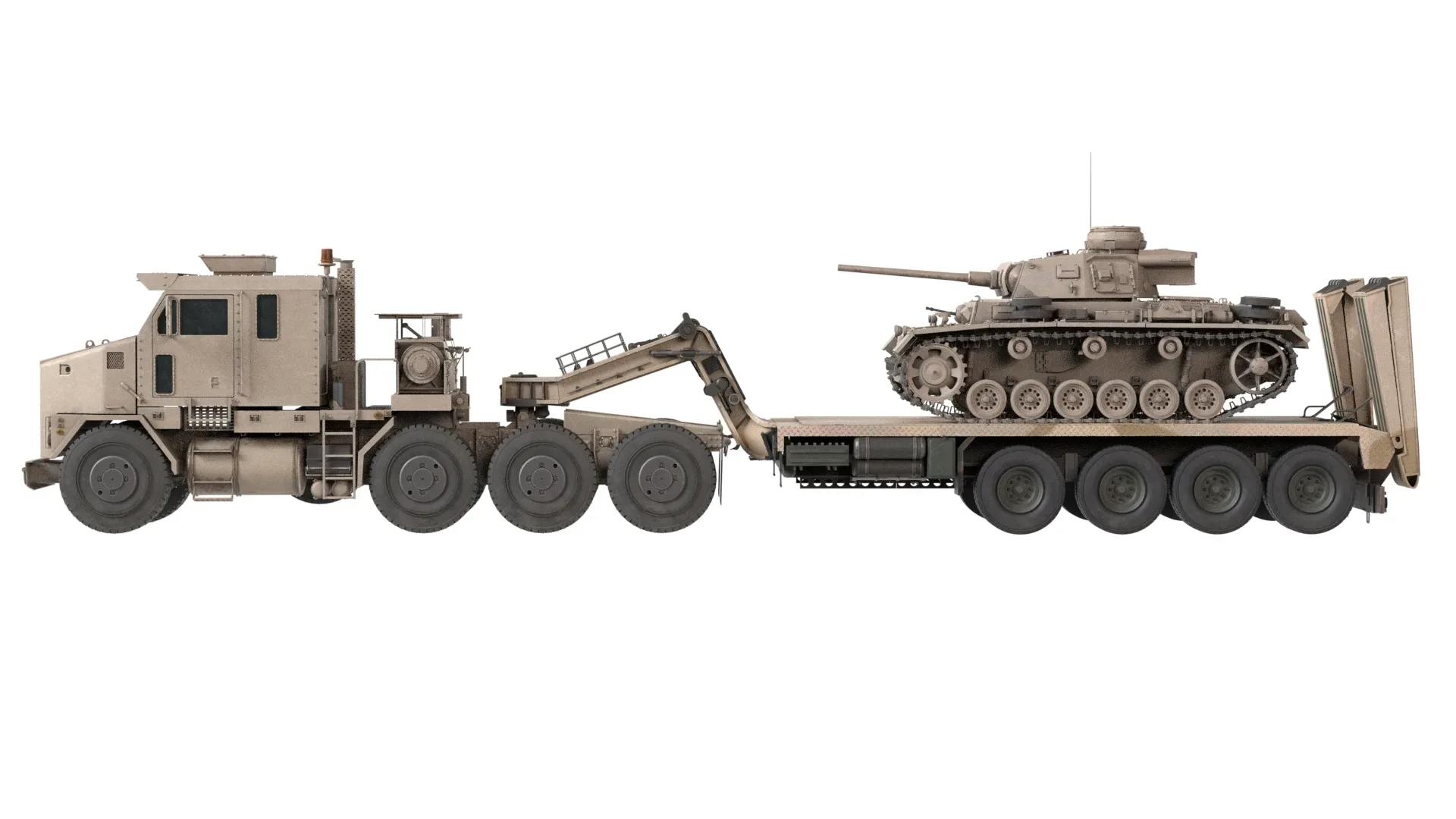 Oshkosh M1070 with Trailer Tank model