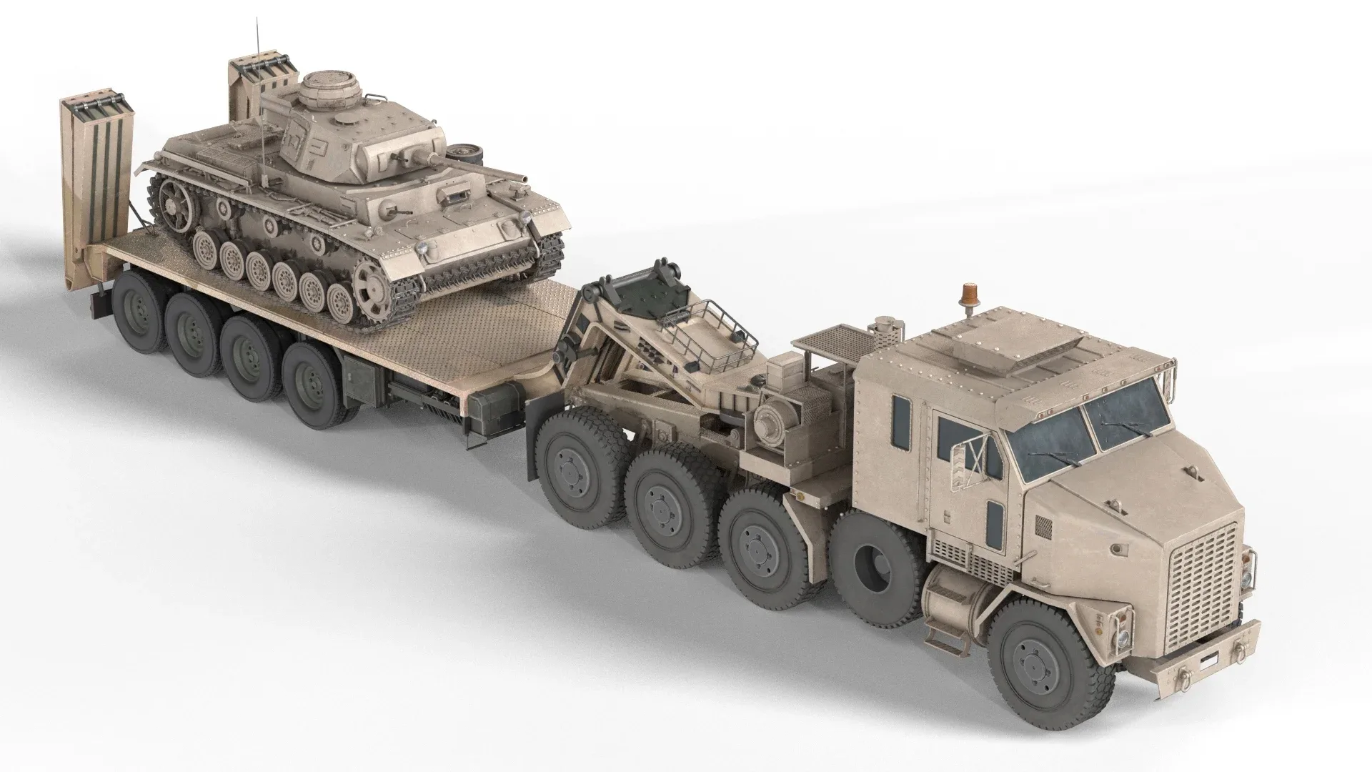 Oshkosh M1070 with Trailer Tank model