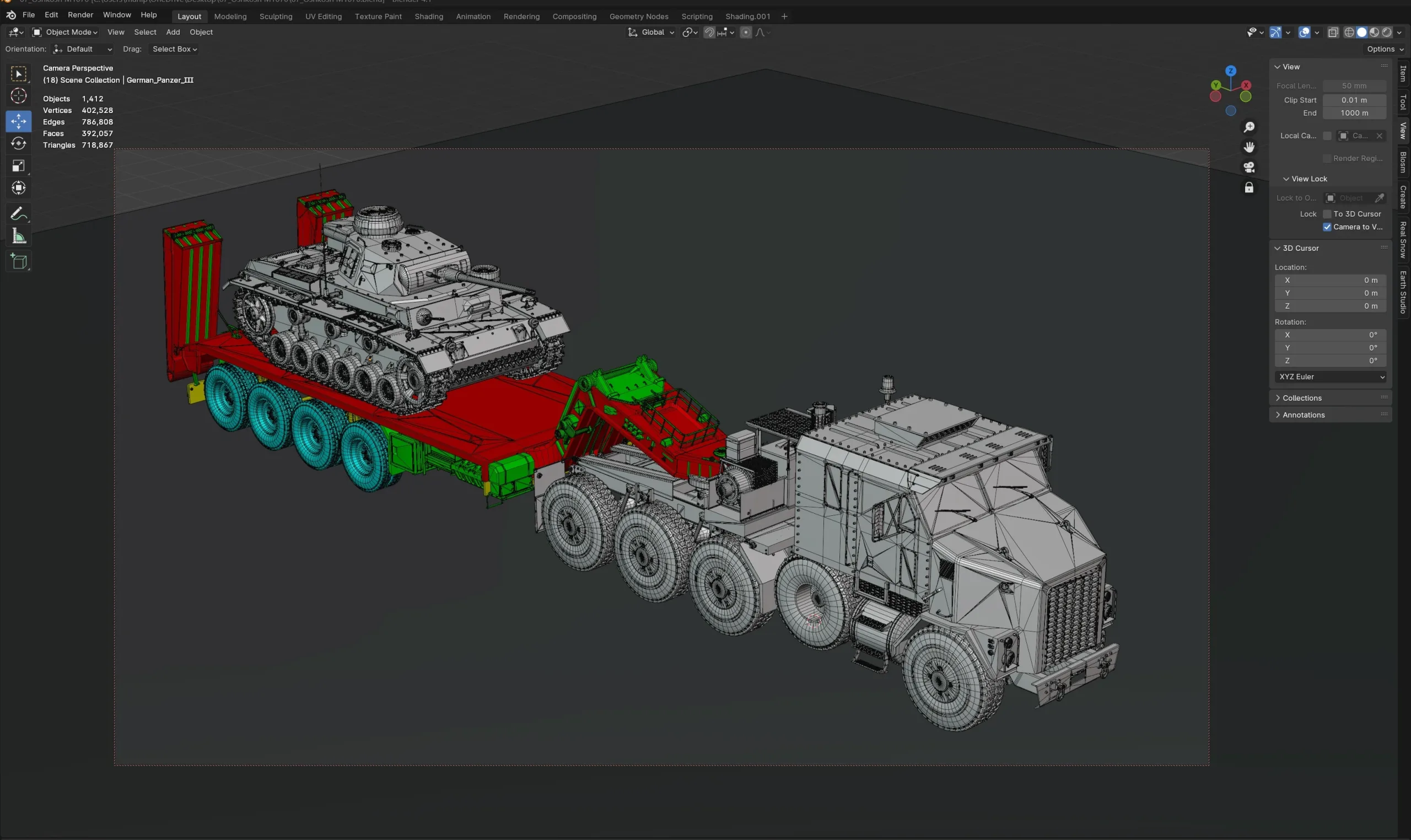 Oshkosh M1070 with Trailer Tank model