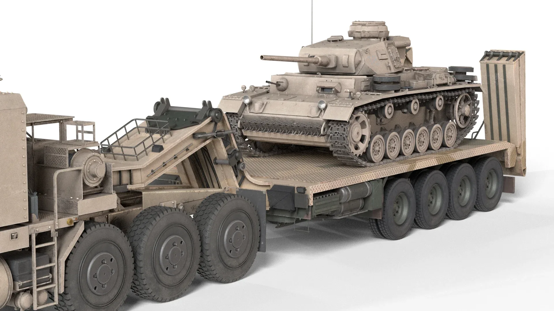 Oshkosh M1070 with Trailer Tank model