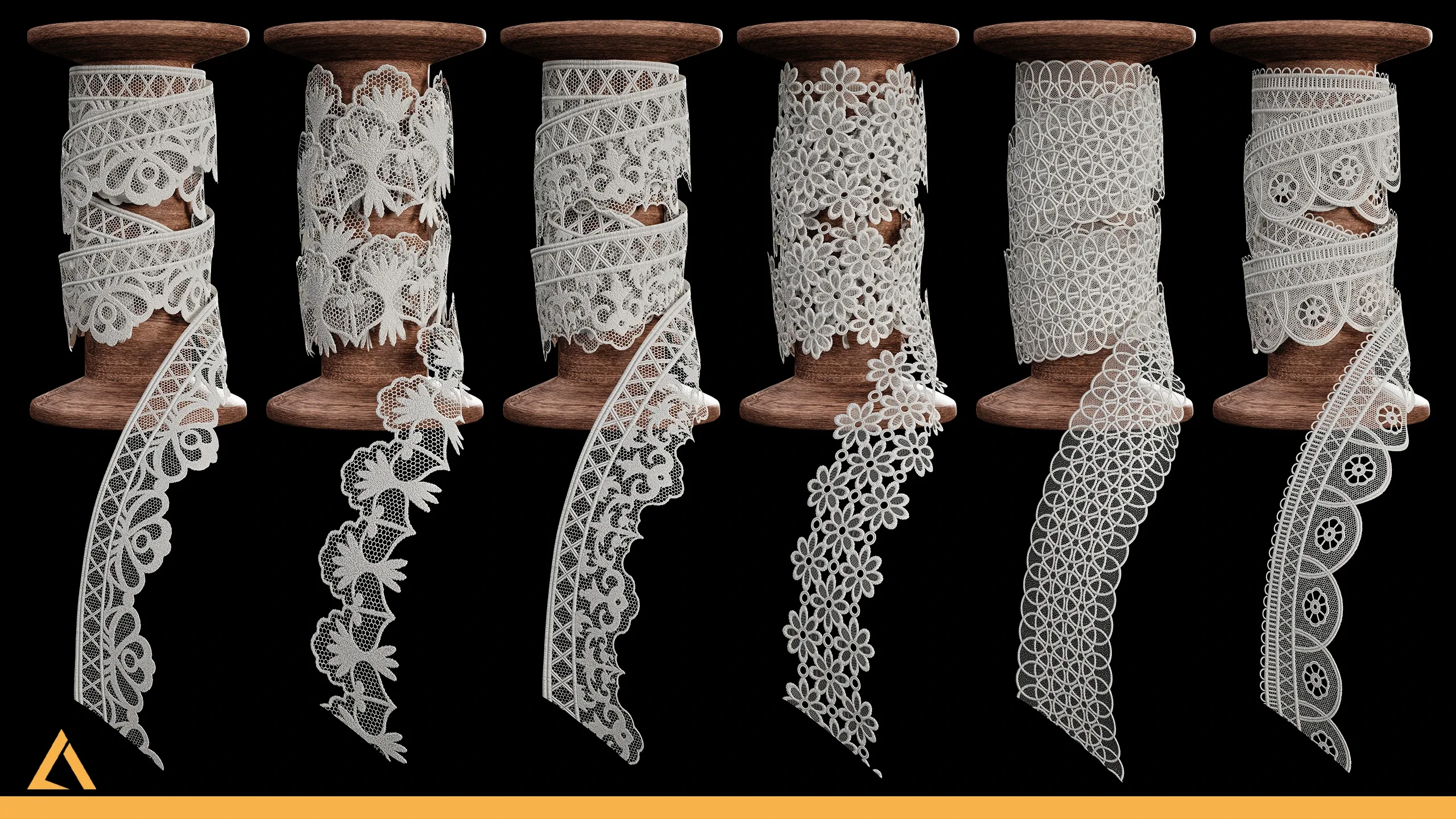40 Lace Fabric Trim Materials SBSR + Textures