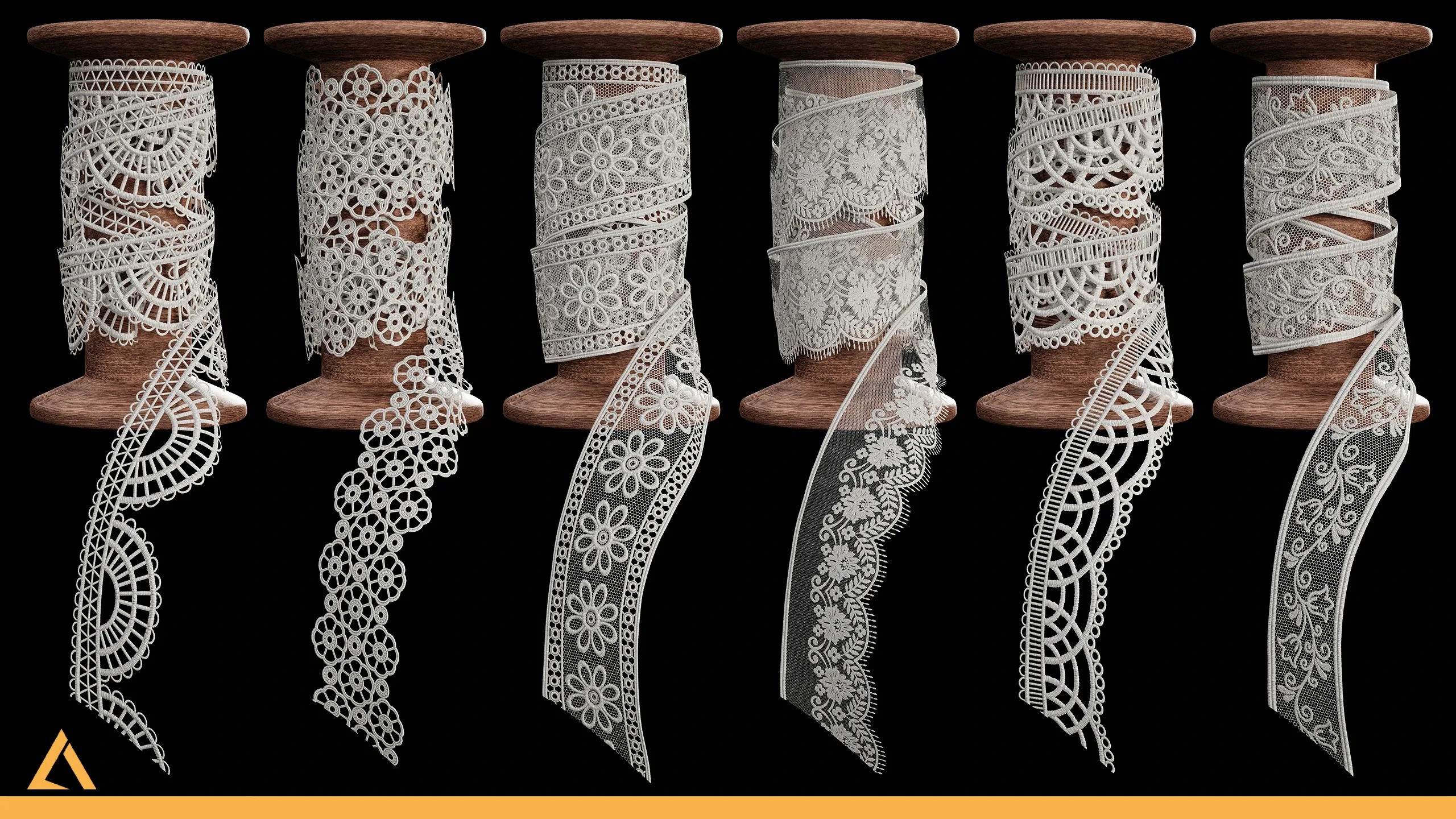 40 Lace Fabric Trim Materials SBSR + Textures