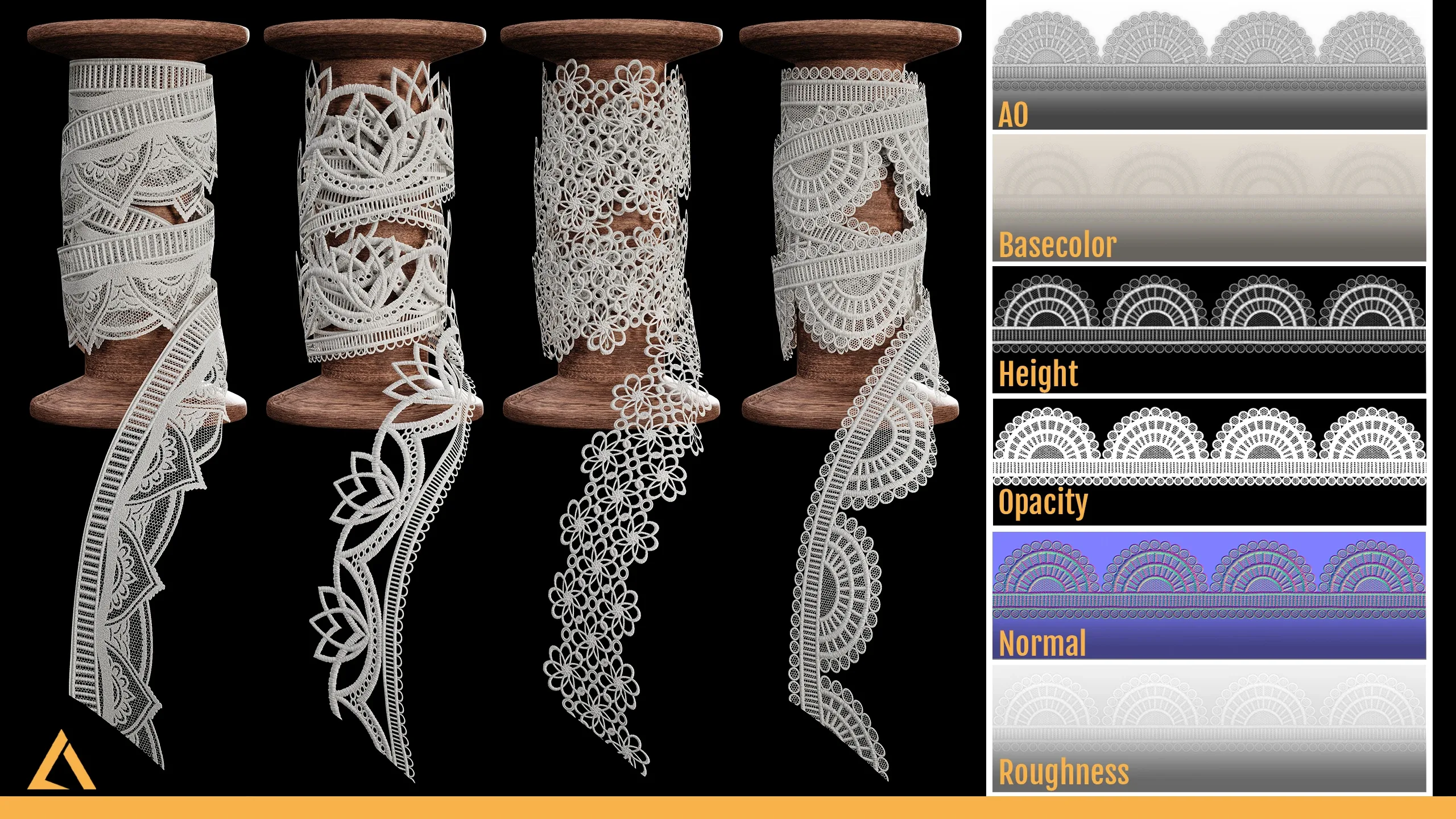 40 Lace Fabric Trim Materials SBSR + Textures