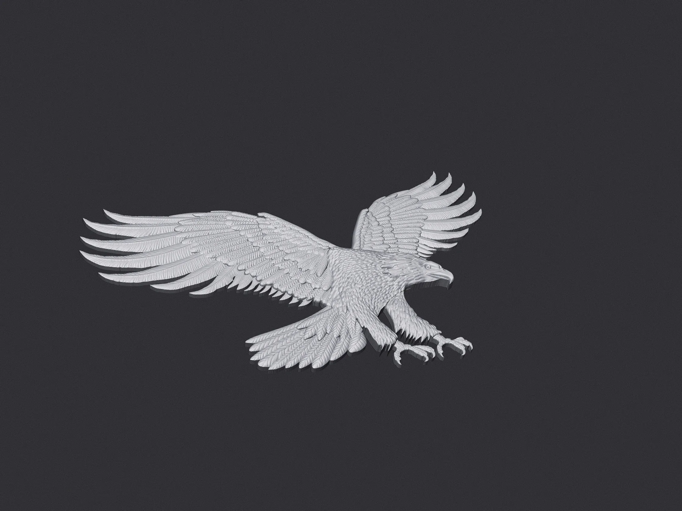 Eagle in flight bas relief 3D FlippedNormals