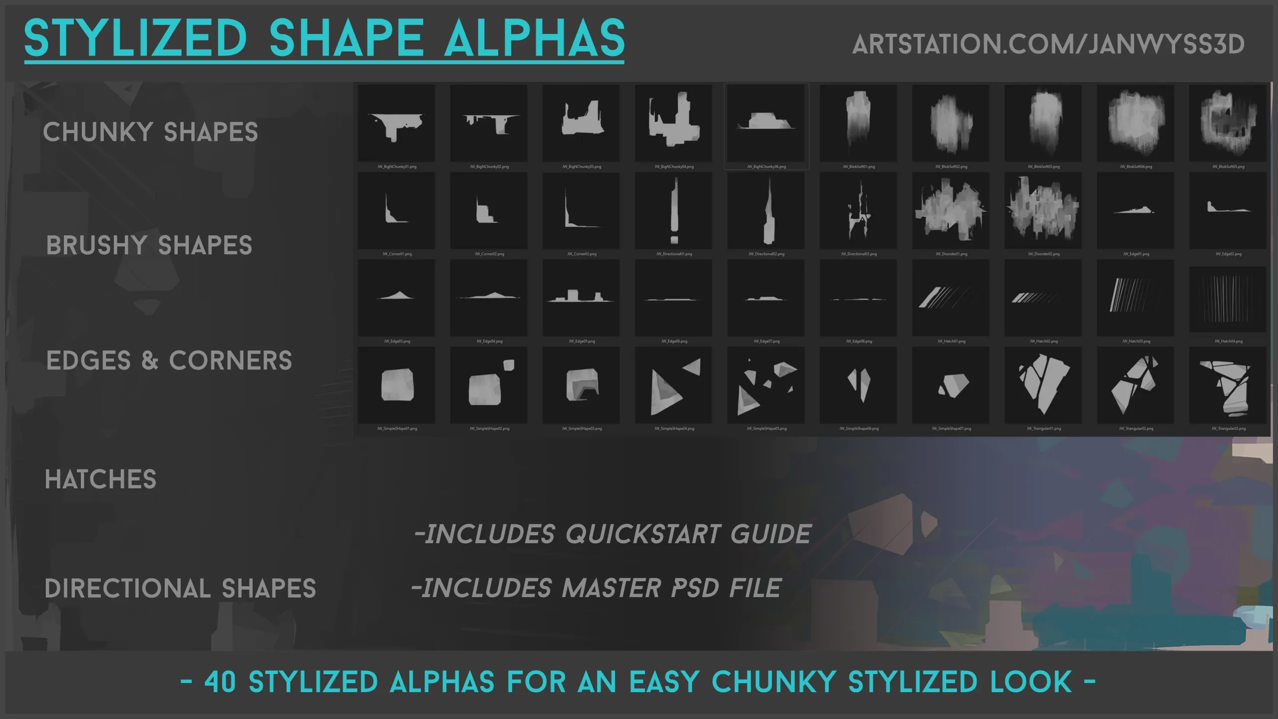 Stylized Chunky Shape Alphas