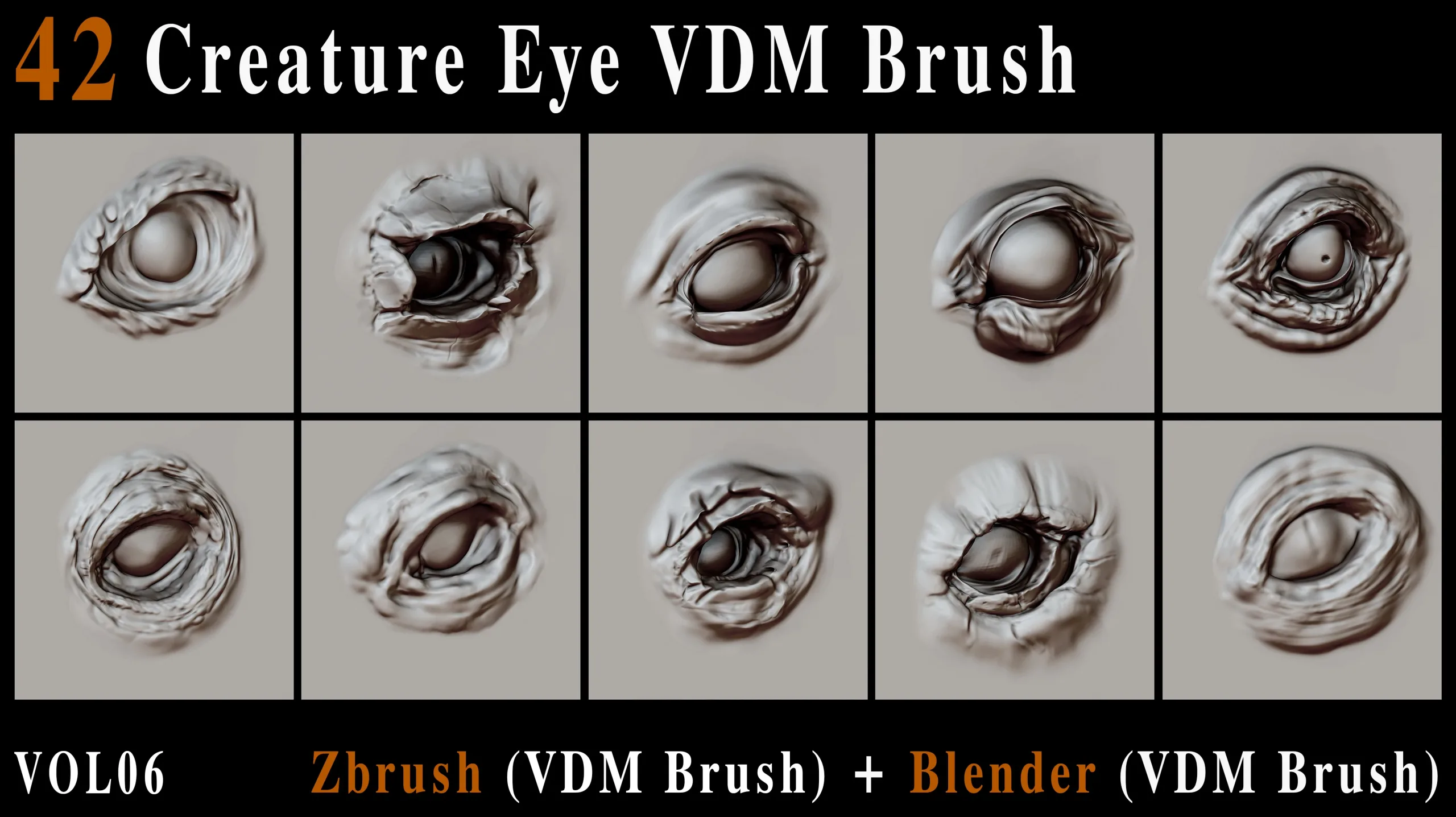 42 Creature Eye VDM Brush - For ZBrush & Blender - Vol06