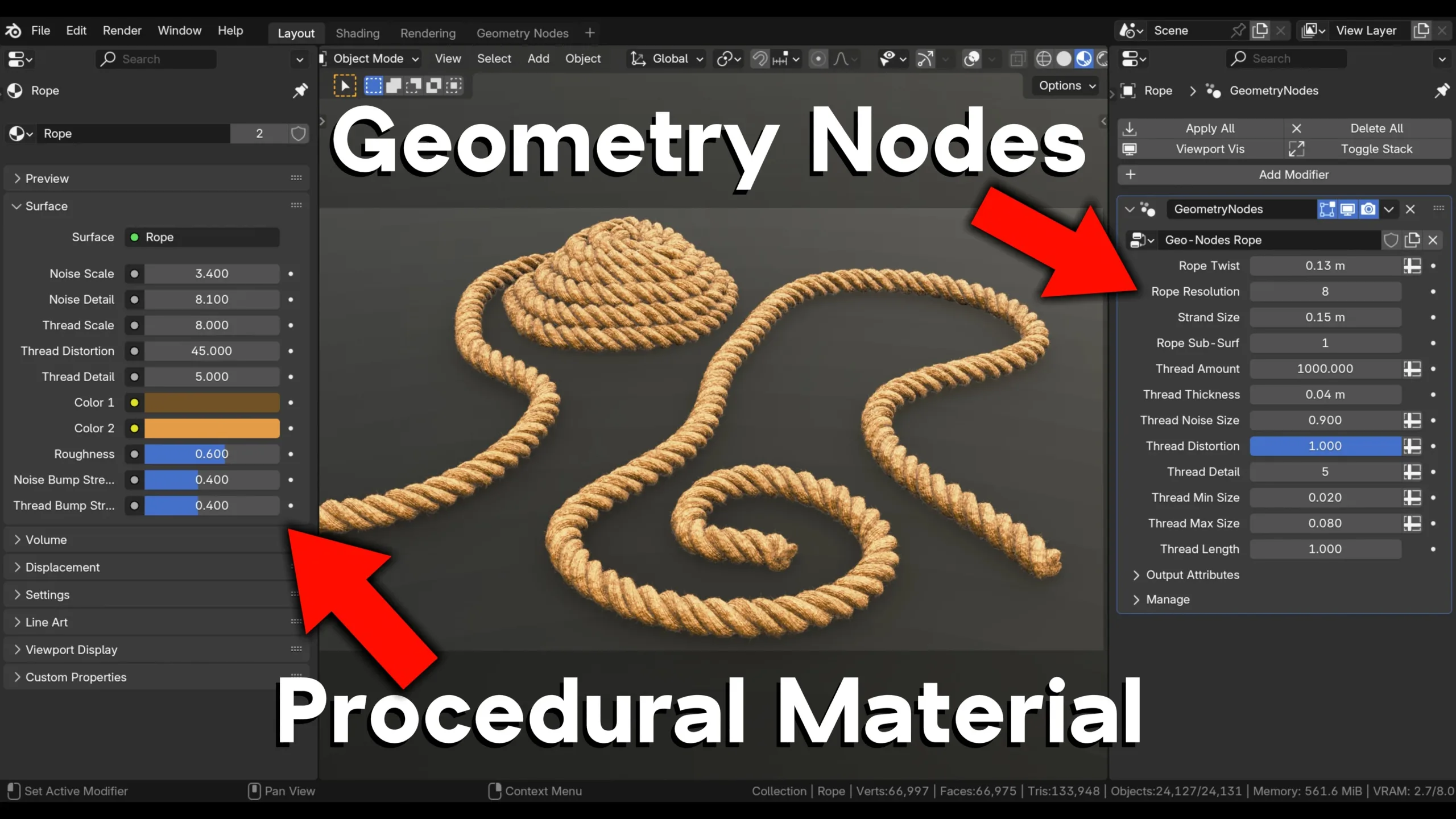 Customizable Rope - Geometry Nodes