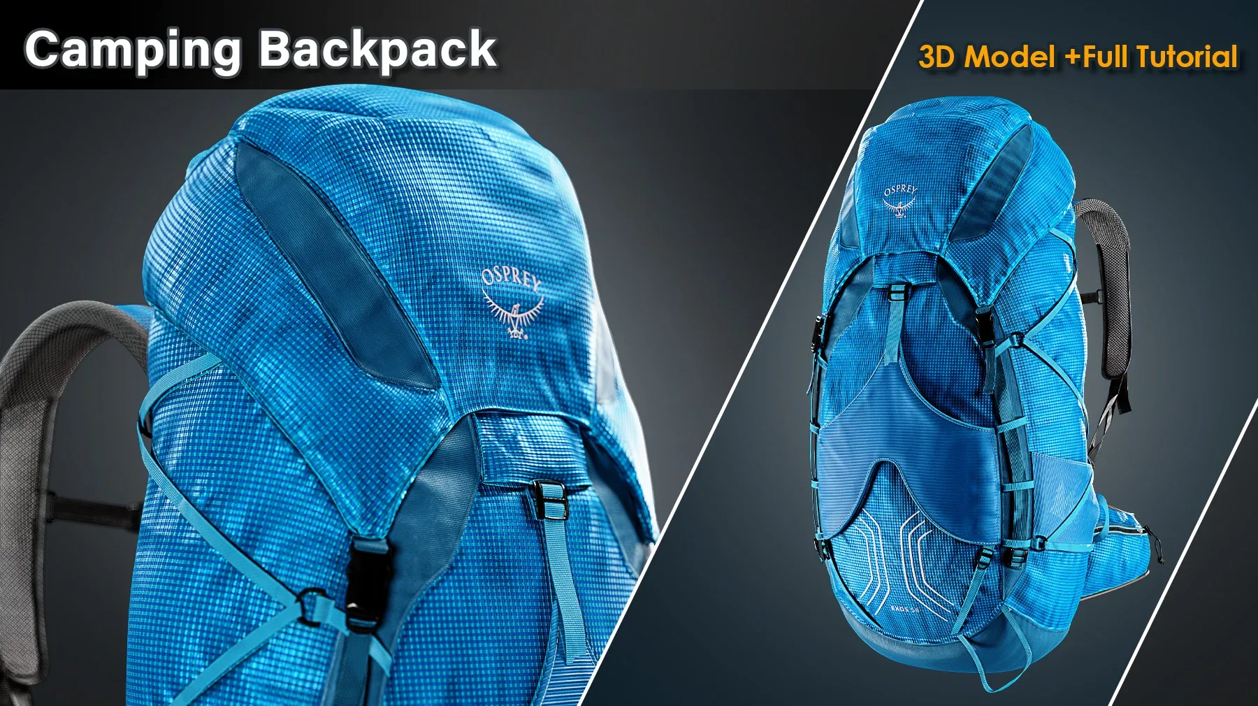 Camping Backpack / 3D Model + Full Tutorial