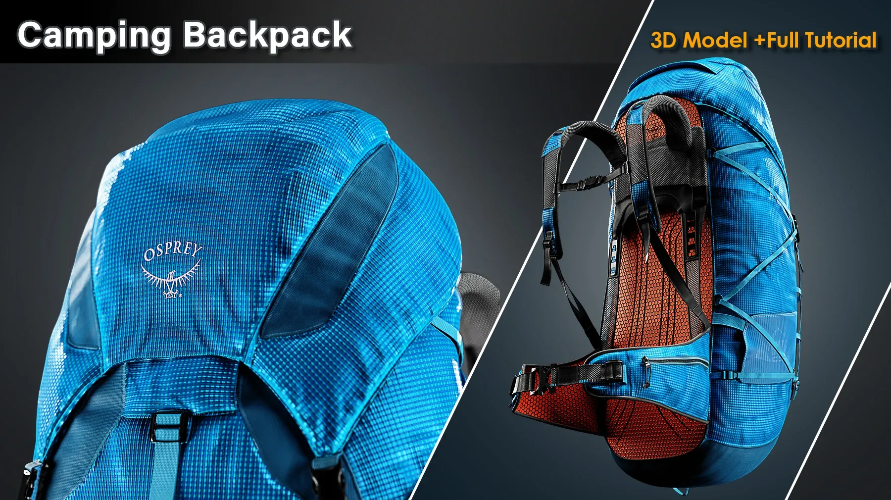 Camping Backpack / 3D Model + Full Tutorial