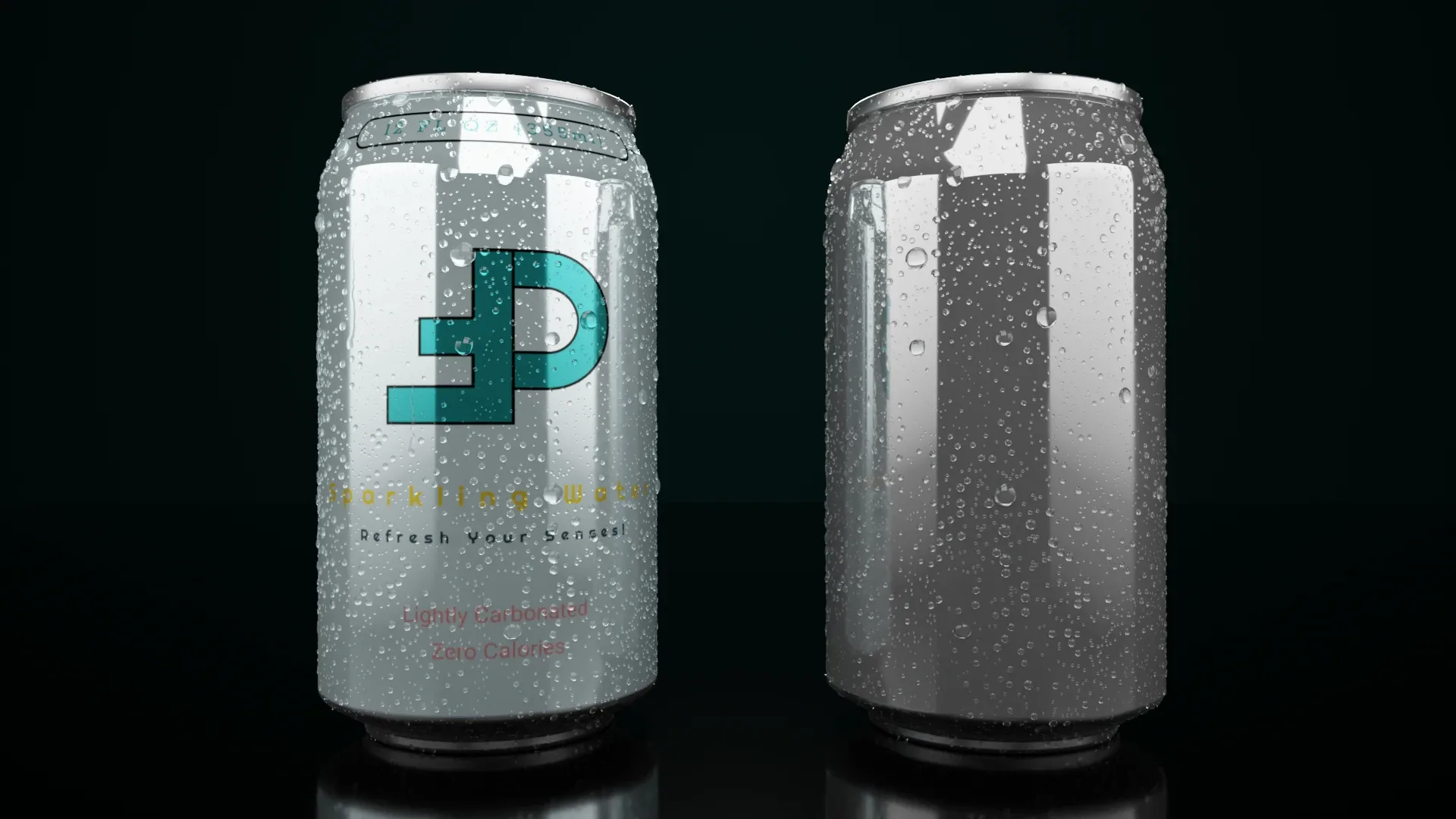 Regular Beverage Cans Set Open and Closed Tabs with Droplets - 3D Model