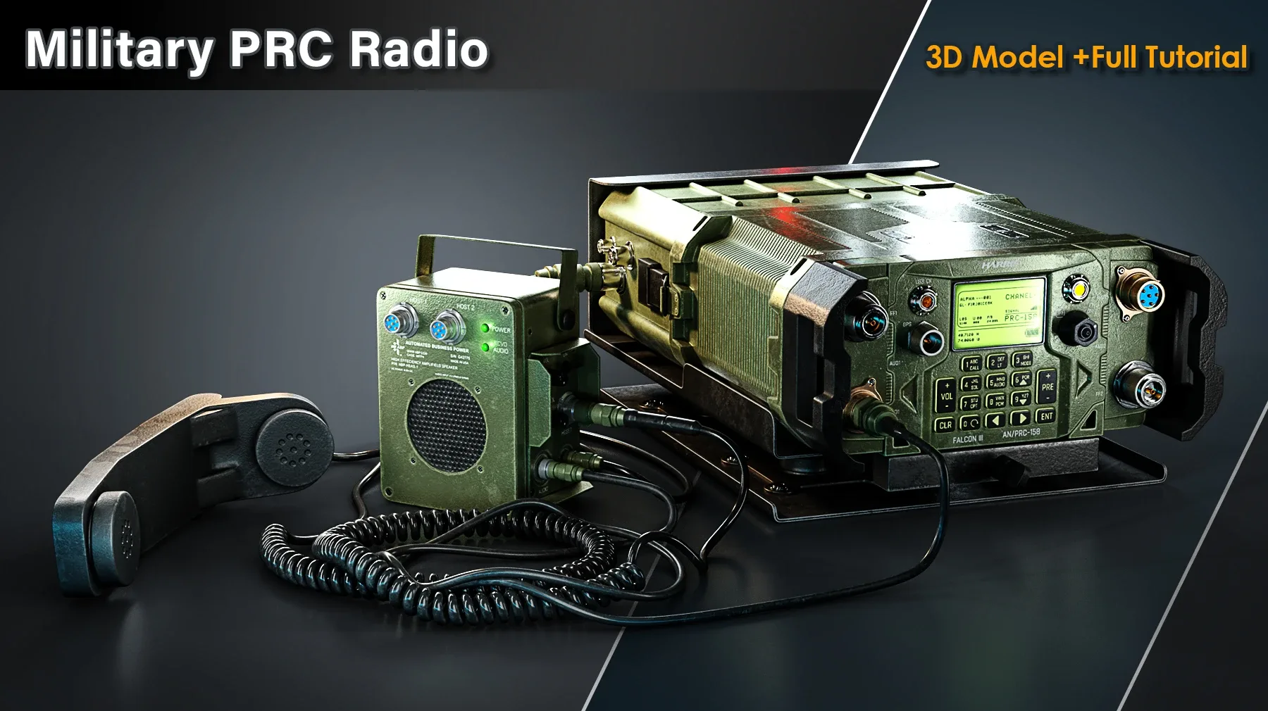 Military PRC Radio / 3D Model + Full Tutorial