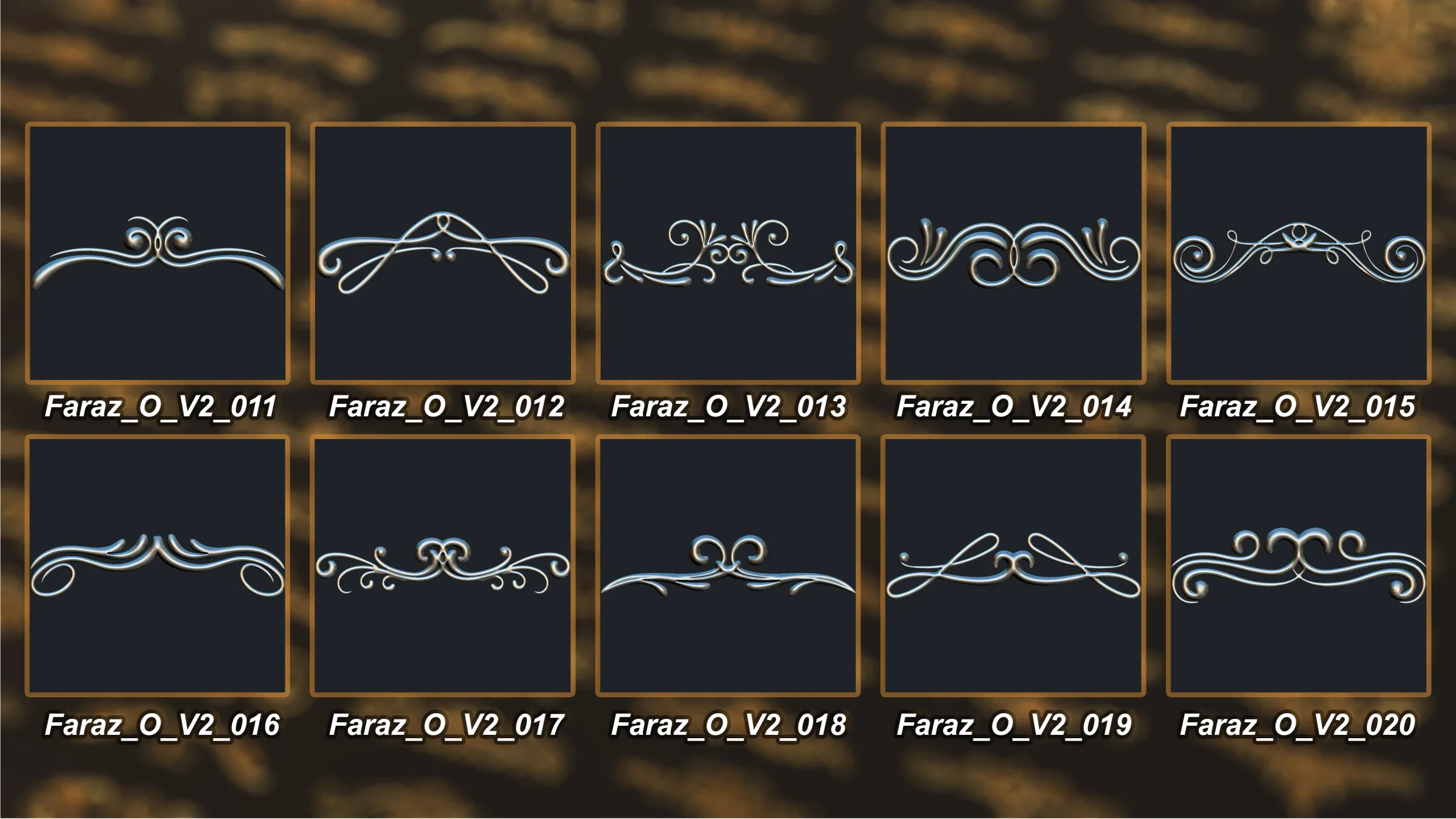 150 Ornament Brush + Alphas + 3D model vol 2 .