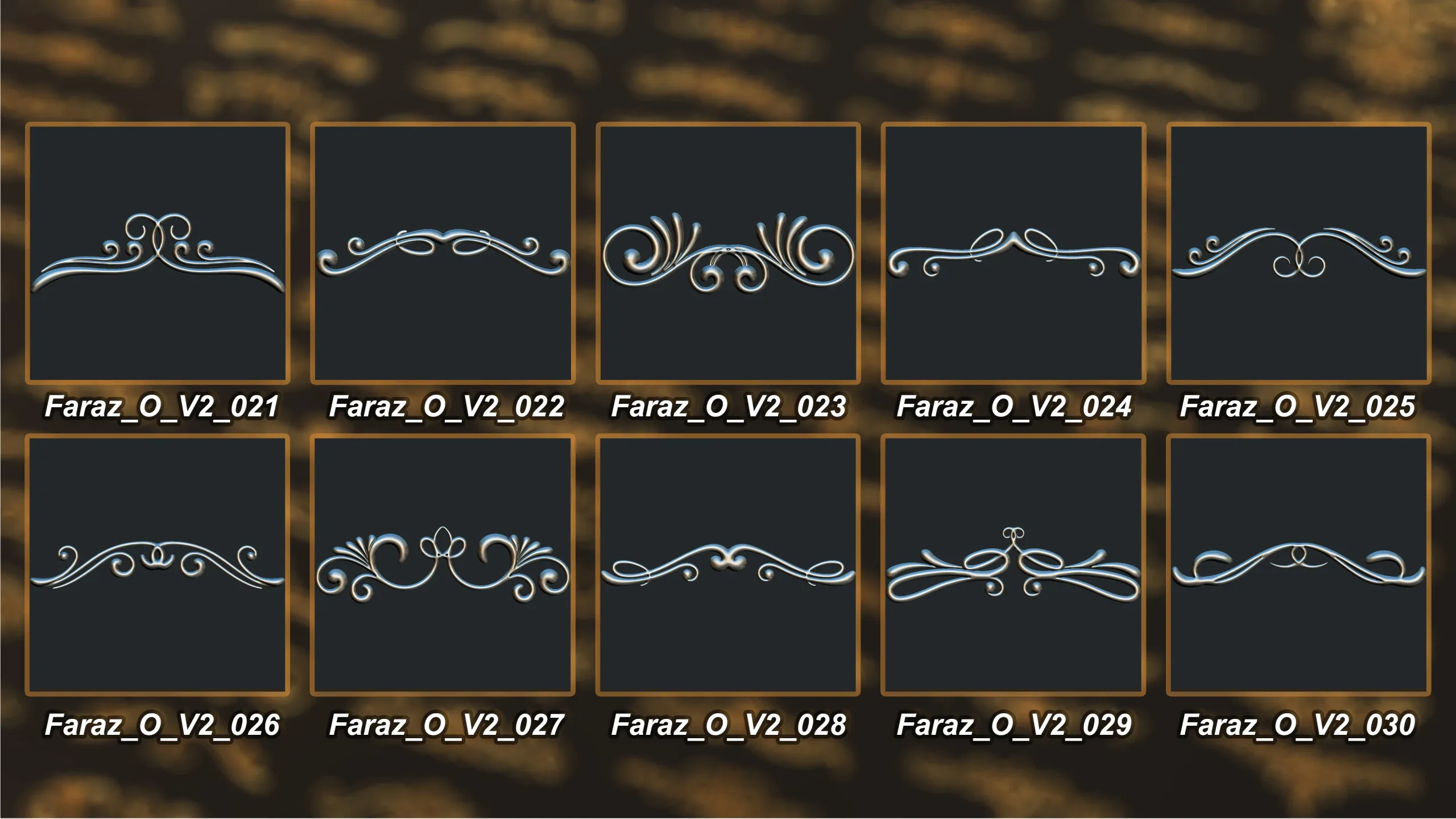 150 Ornament Brush + Alphas + 3D model vol 2 .